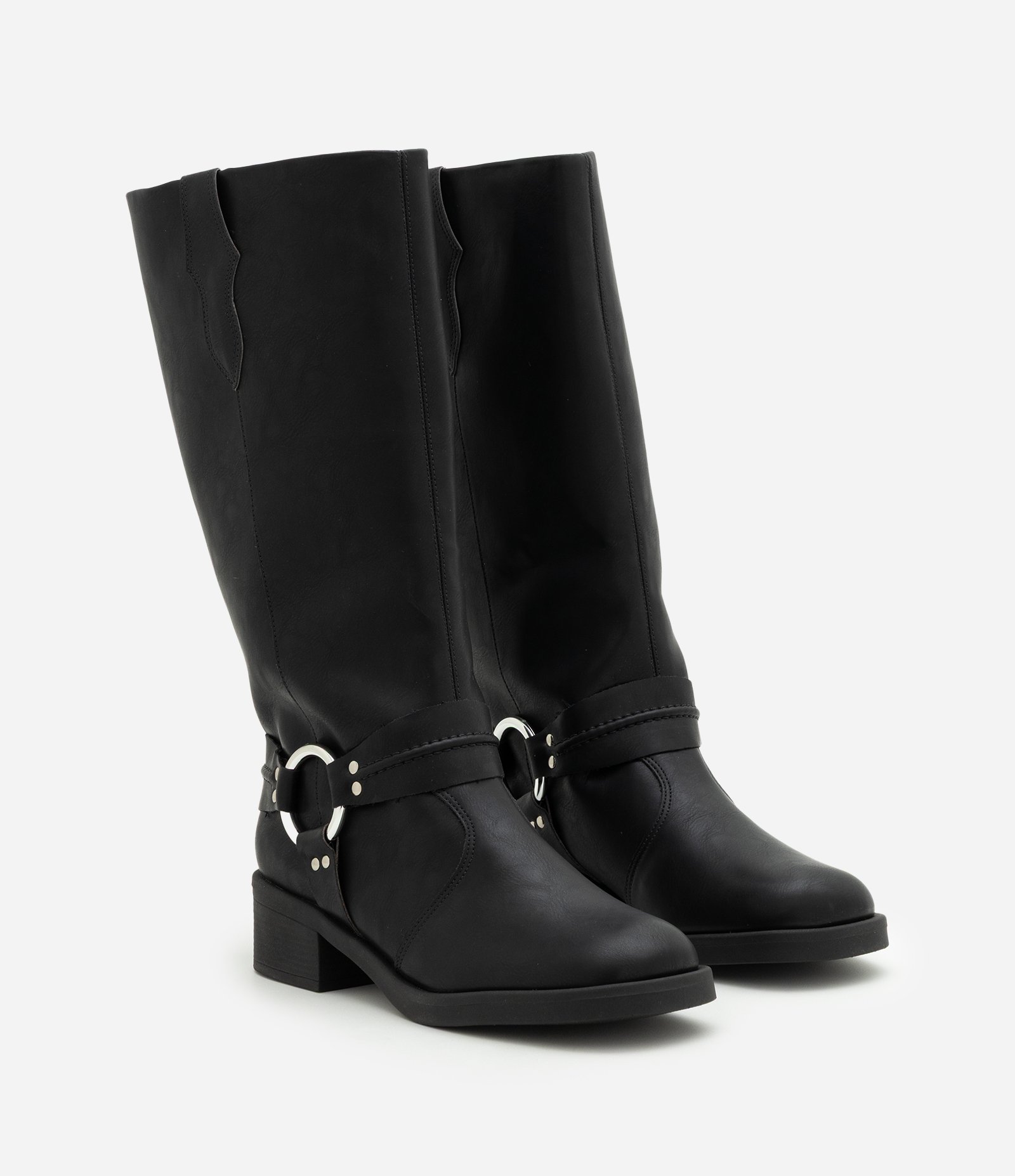 Bota Biker Boot em PU com Detalhe em Metal na Lateral Preto 3