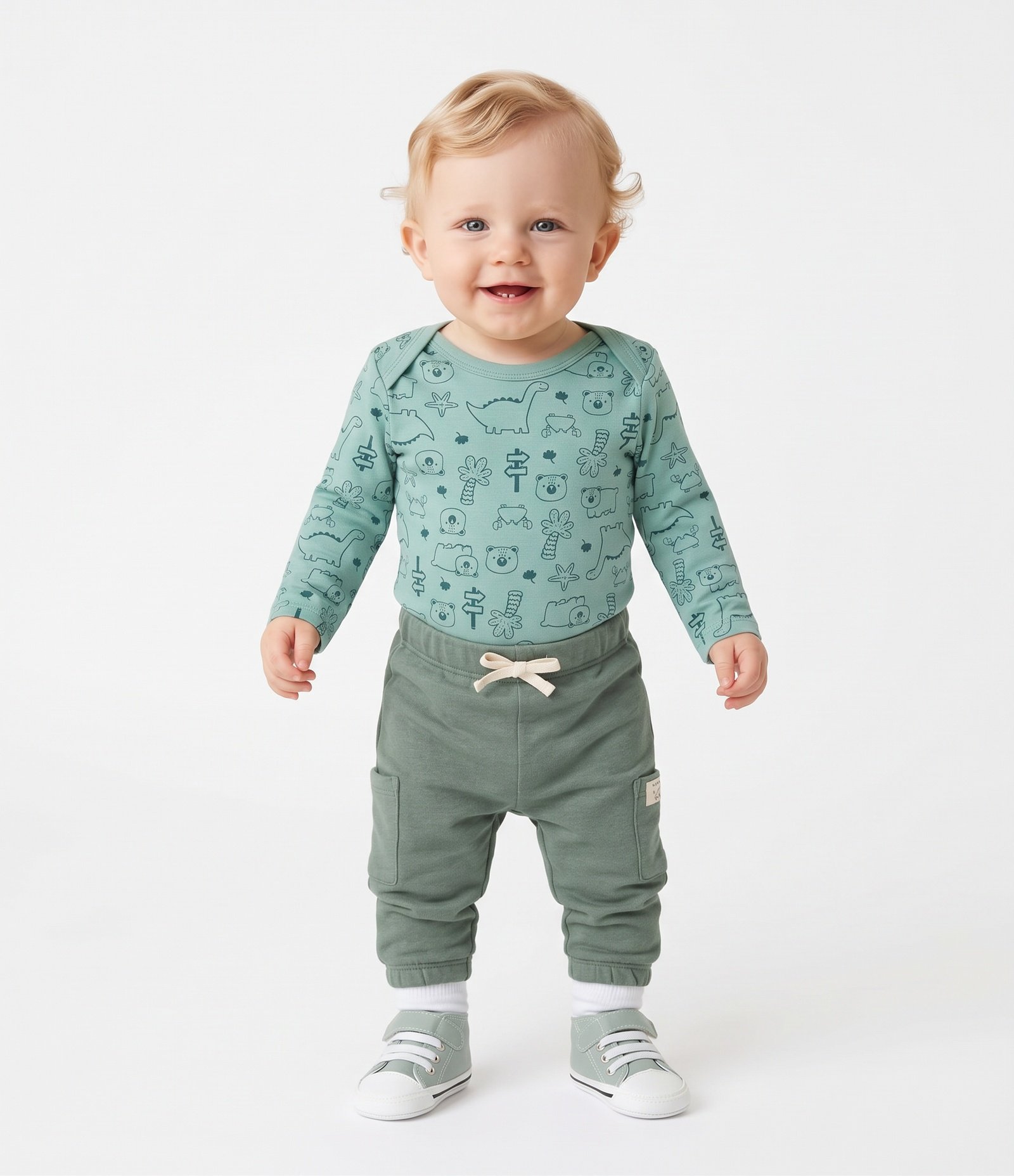 Calça Bebê de Moletom com Felpa - Tam 0 a 18 Meses Verde 2