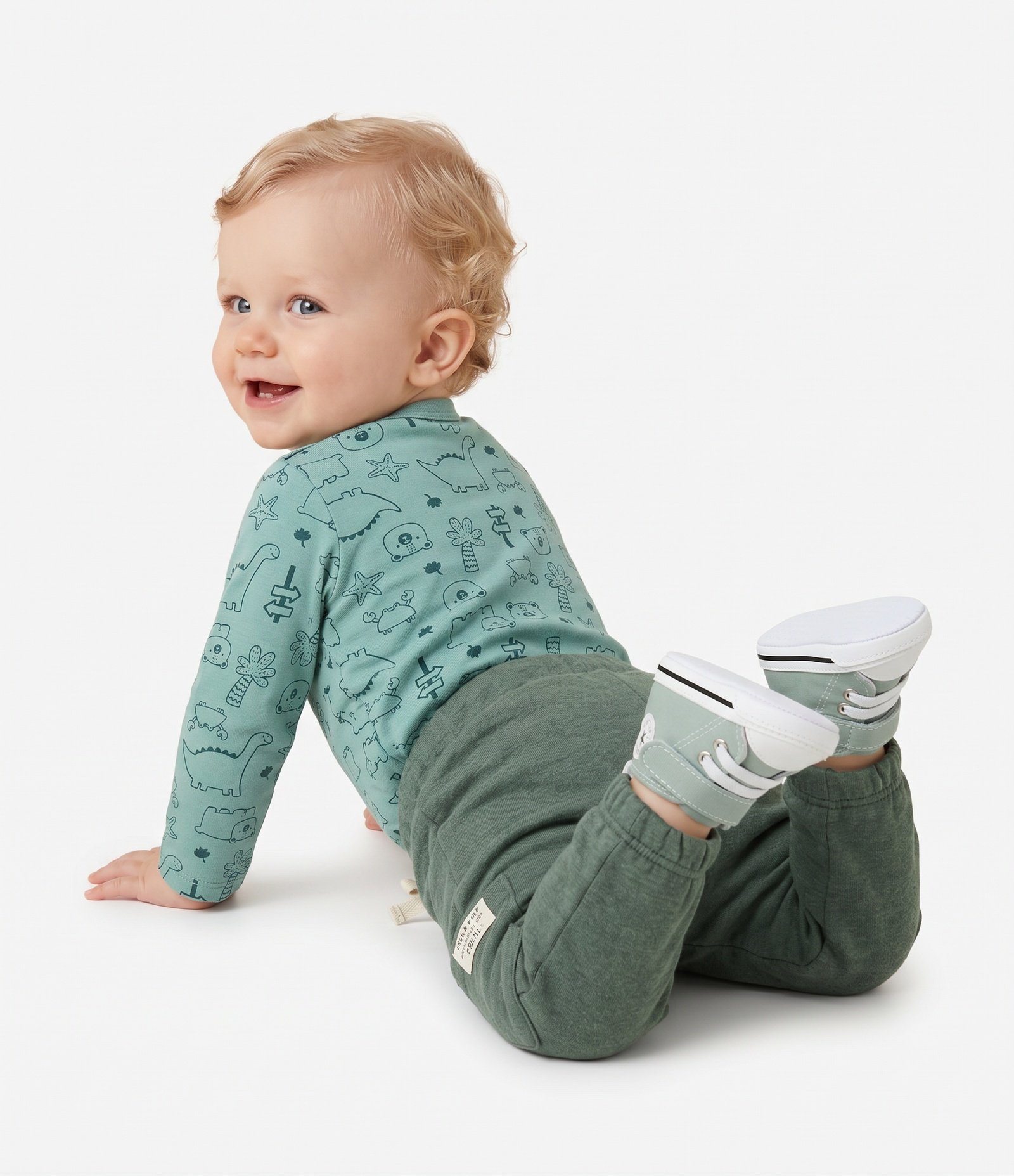 Calça Bebê de Moletom com Felpa - Tam 0 a 18 Meses Verde 6