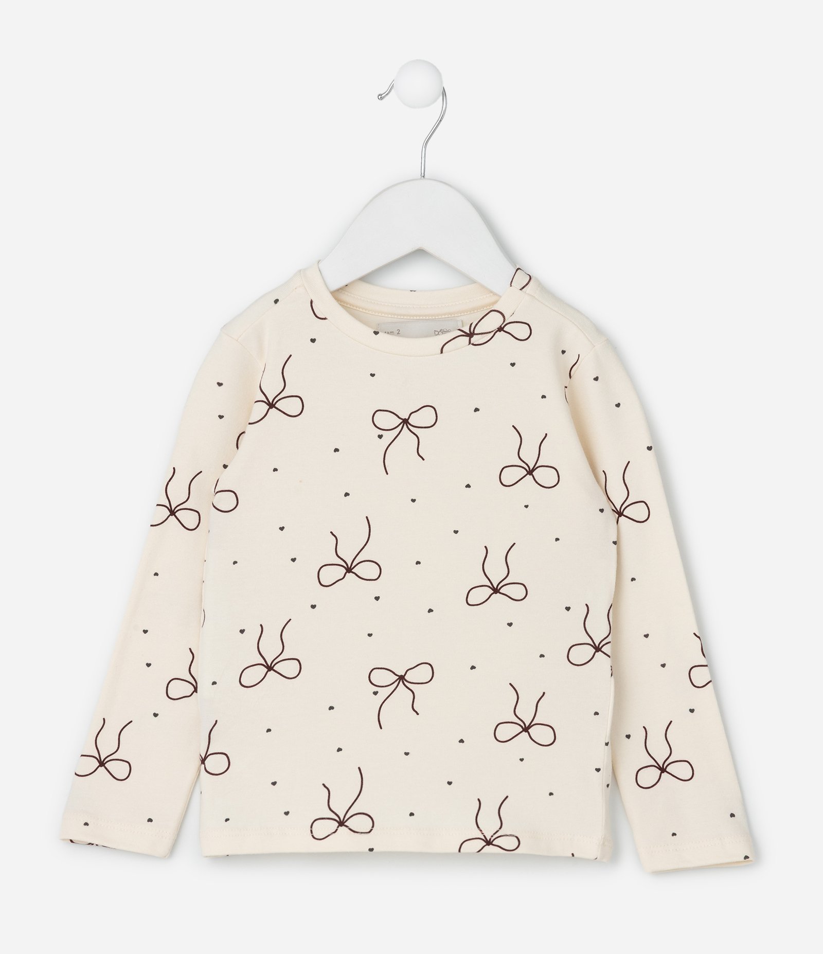 Conjunto Infantil com Blusa e Jardineira em Veludo – Tam 1 a 6 Anos Caramelo/Off White 3