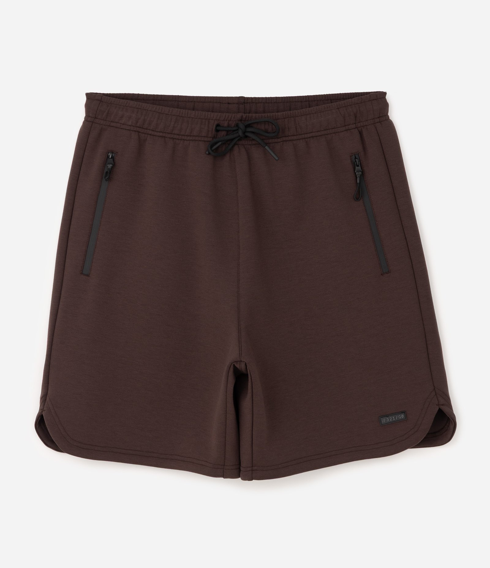 Bermuda Esportiva em Moletom Tecnológico com Cós Elástico e Zíper no Bolso Marrom 6