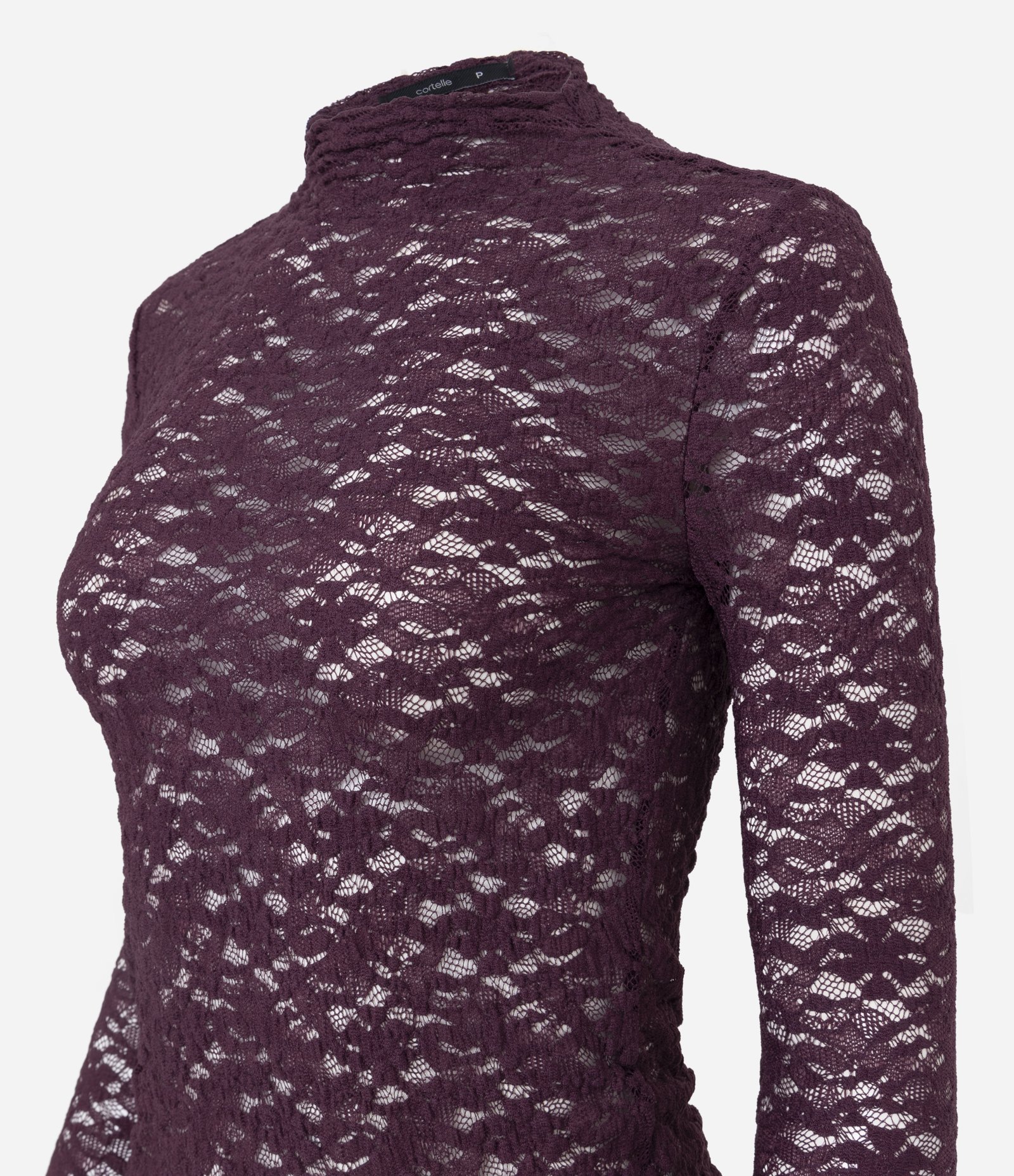 Blusa Justinha em Renda com Manga Longa Vermelho 5