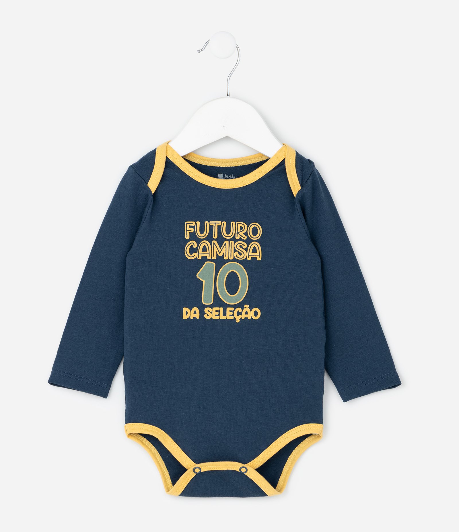 Body Infantil com Estampa Futuro Camisa 10 - Tam 0 a 18 Meses Azul 2