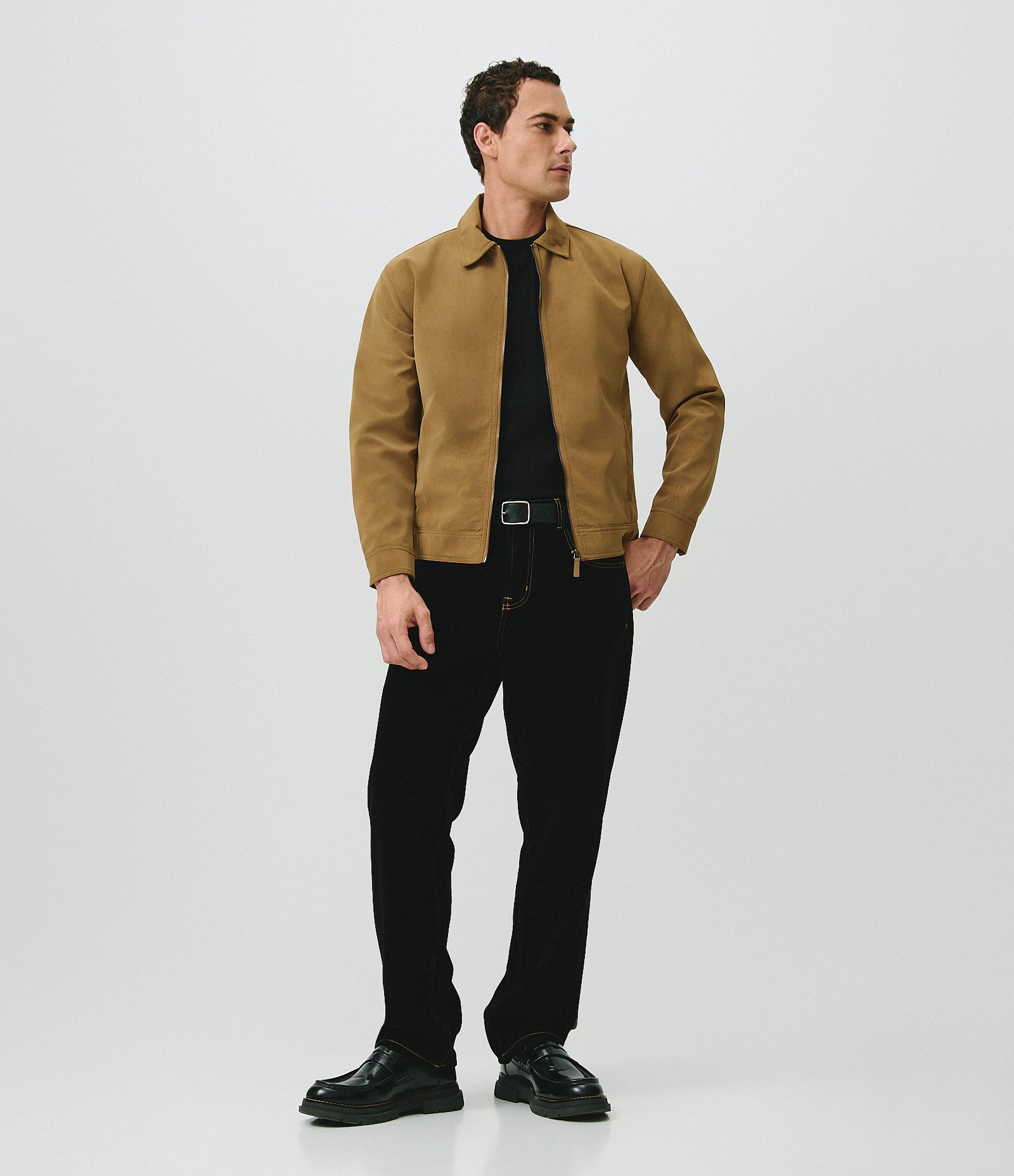 Jaqueta Harrington em Suede Marrom 3