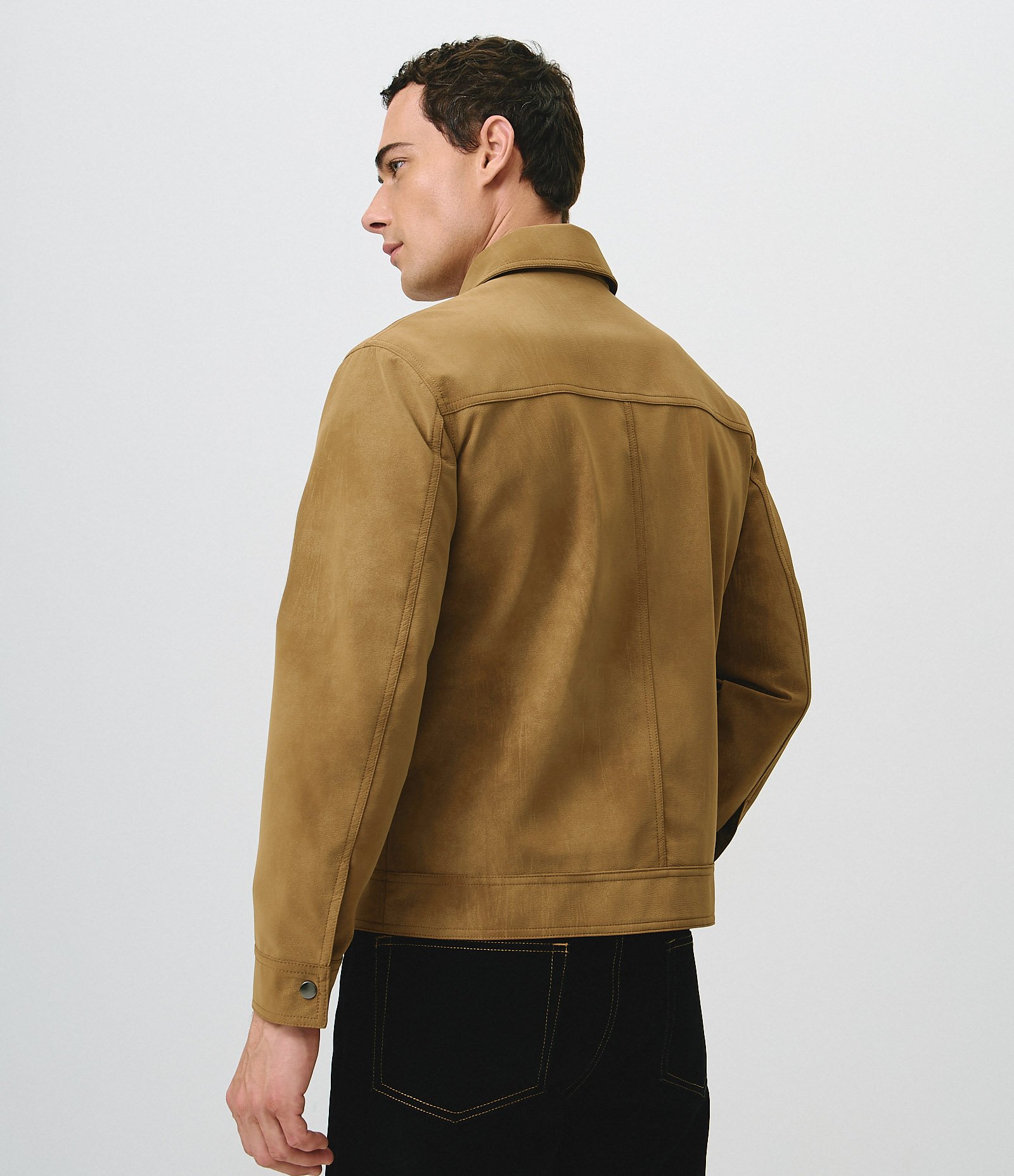 Jaqueta Harrington em Suede Marrom 4