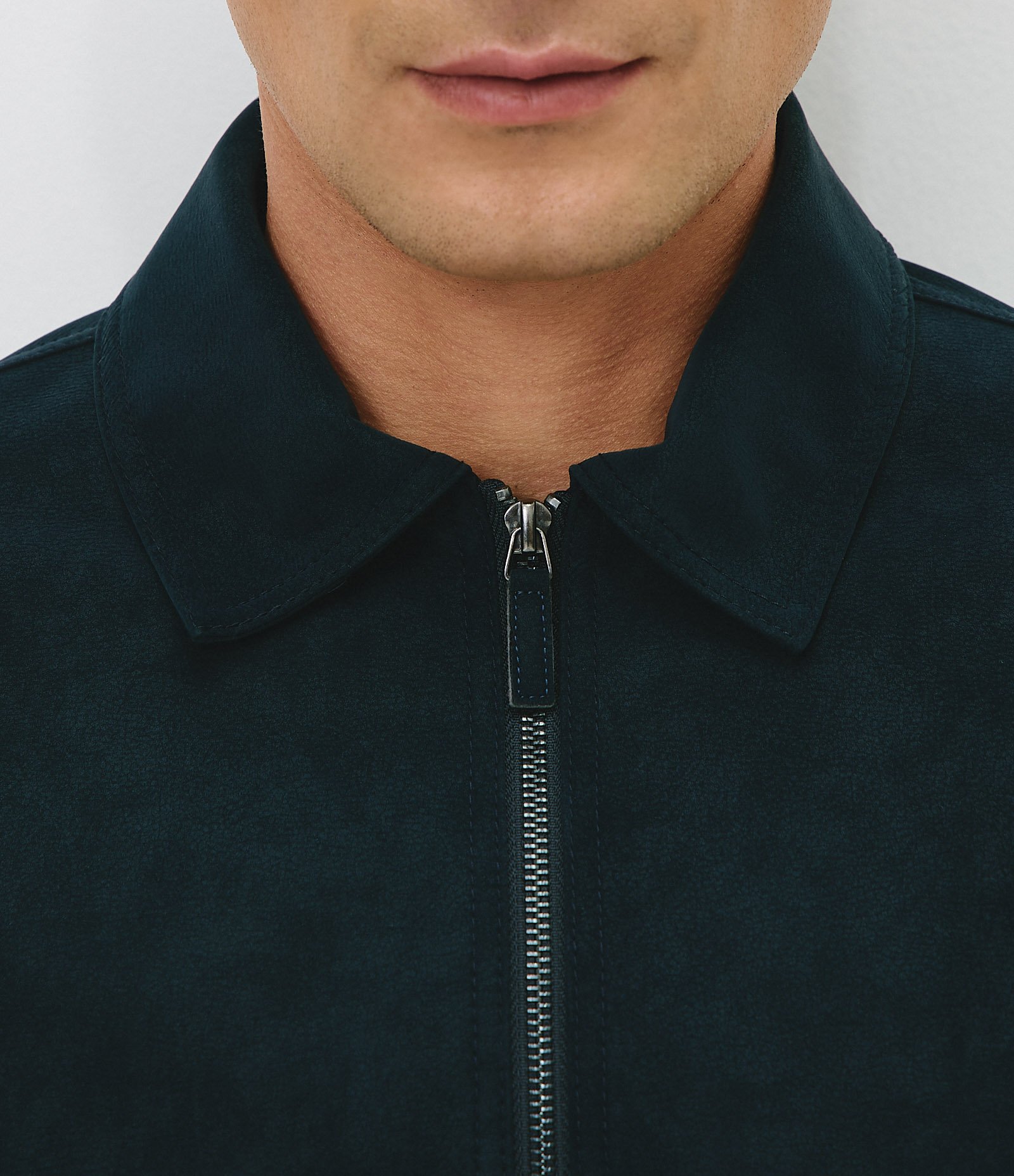 Jaqueta Harrington em Suede Azul 2