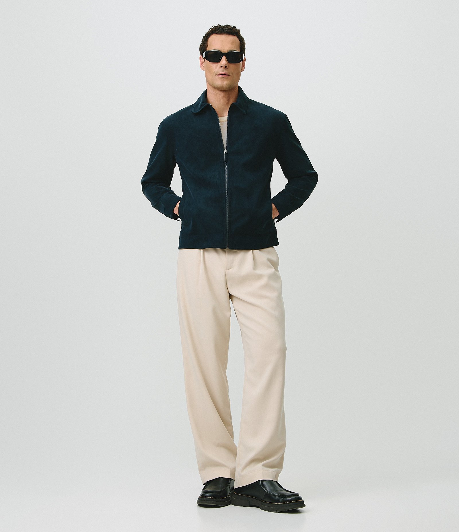 Jaqueta Harrington em Suede Azul 3