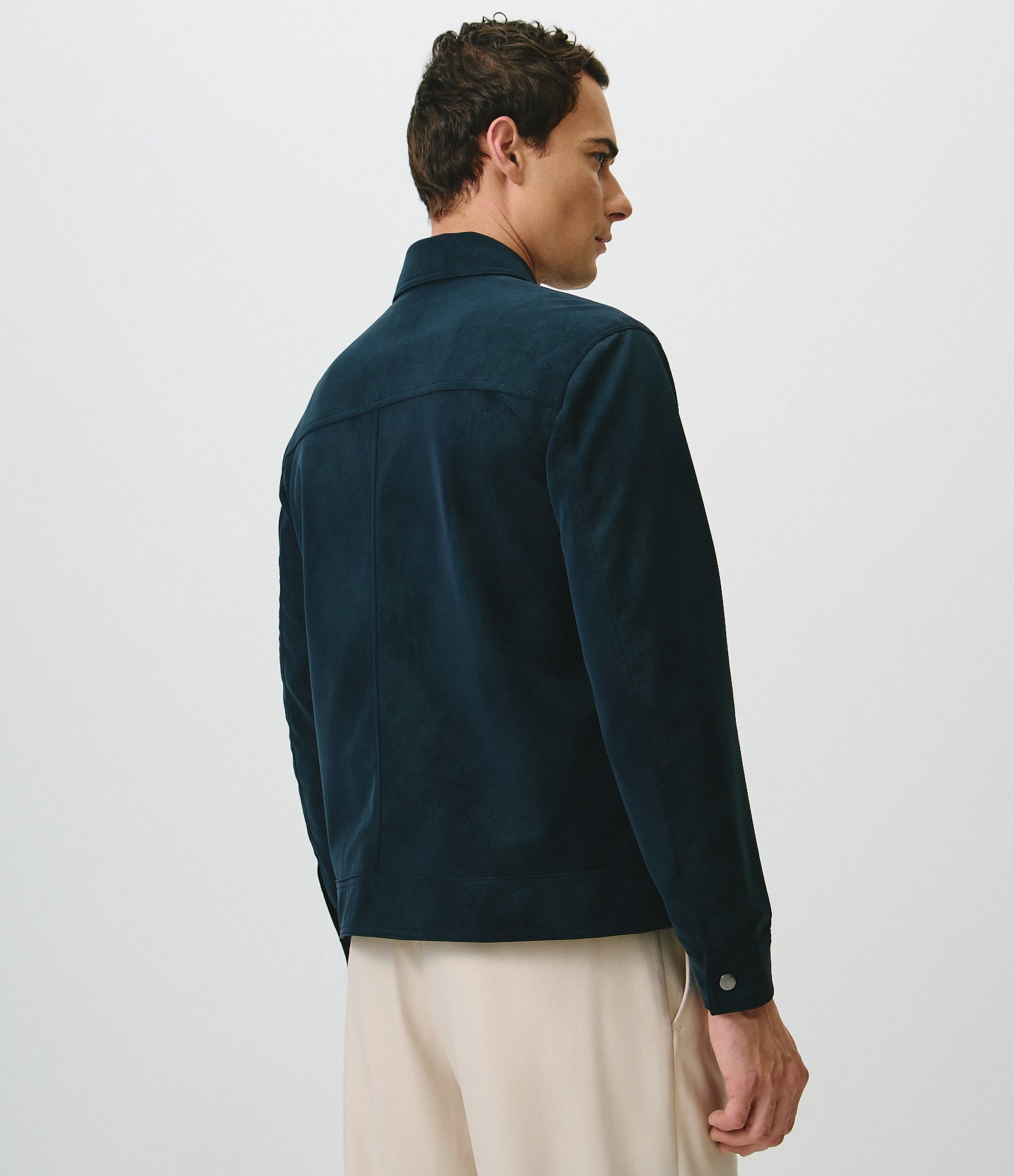 Jaqueta Harrington em Suede Azul 4