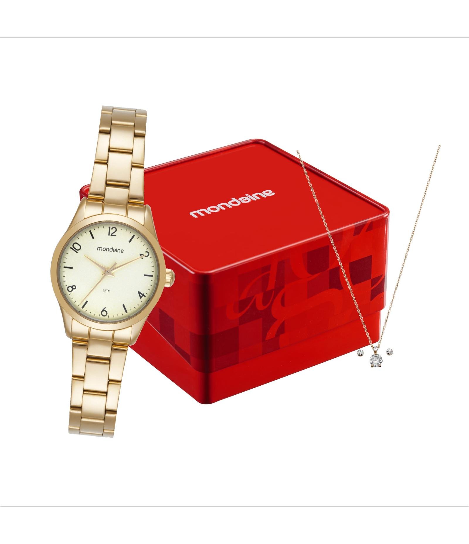 Relógio Mondaine Analógico em Aço 99825LPMVDE1KB Dourado 2