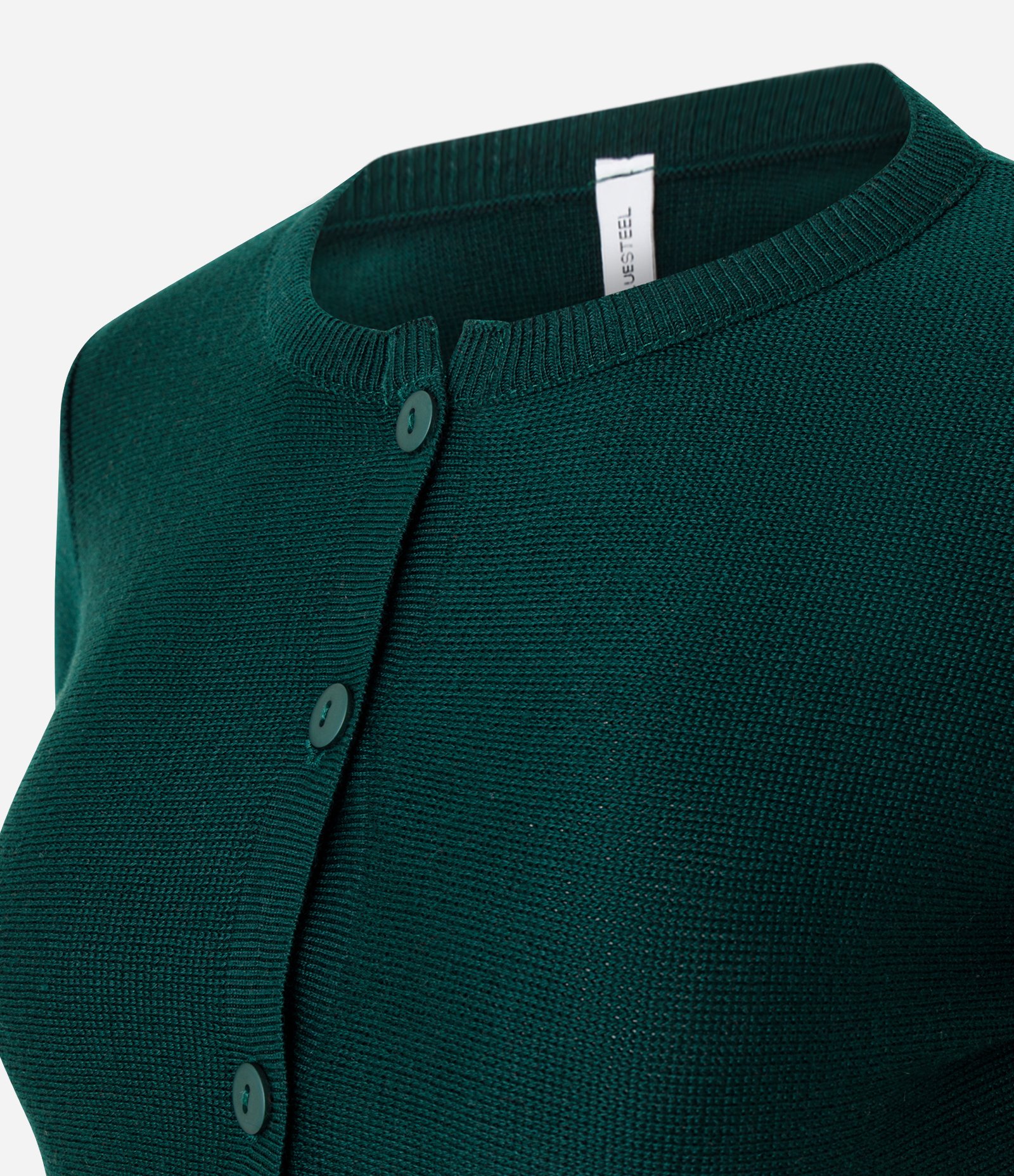 Casaco em Tricô com Abotoamento Frontal e Barra Peplum Verde 6