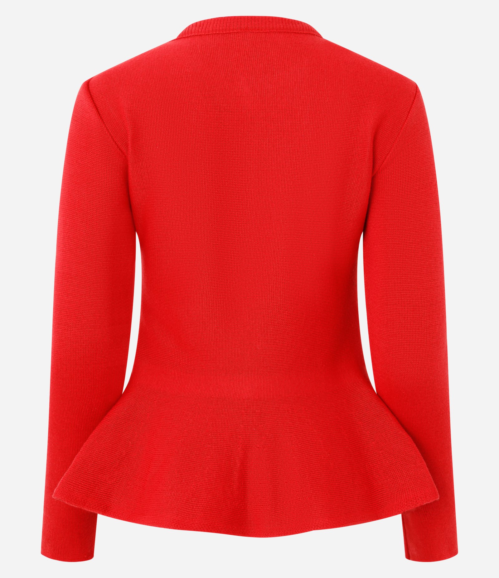 Casaco em Tricô com Abotoamento Frontal e Barra Peplum Laranja 3