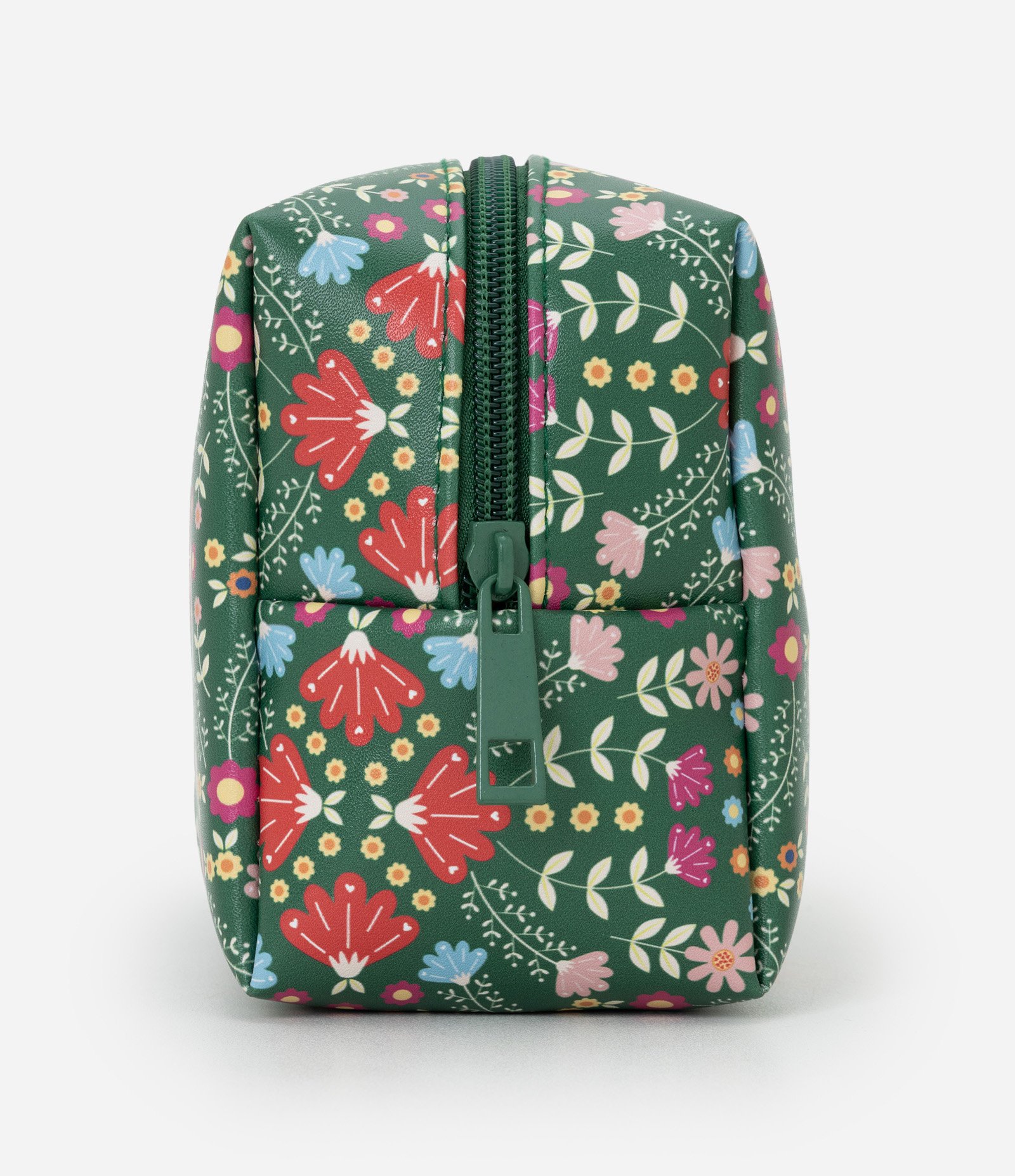 Necessaire Retangular Média com Estampa Floral Verde 2
