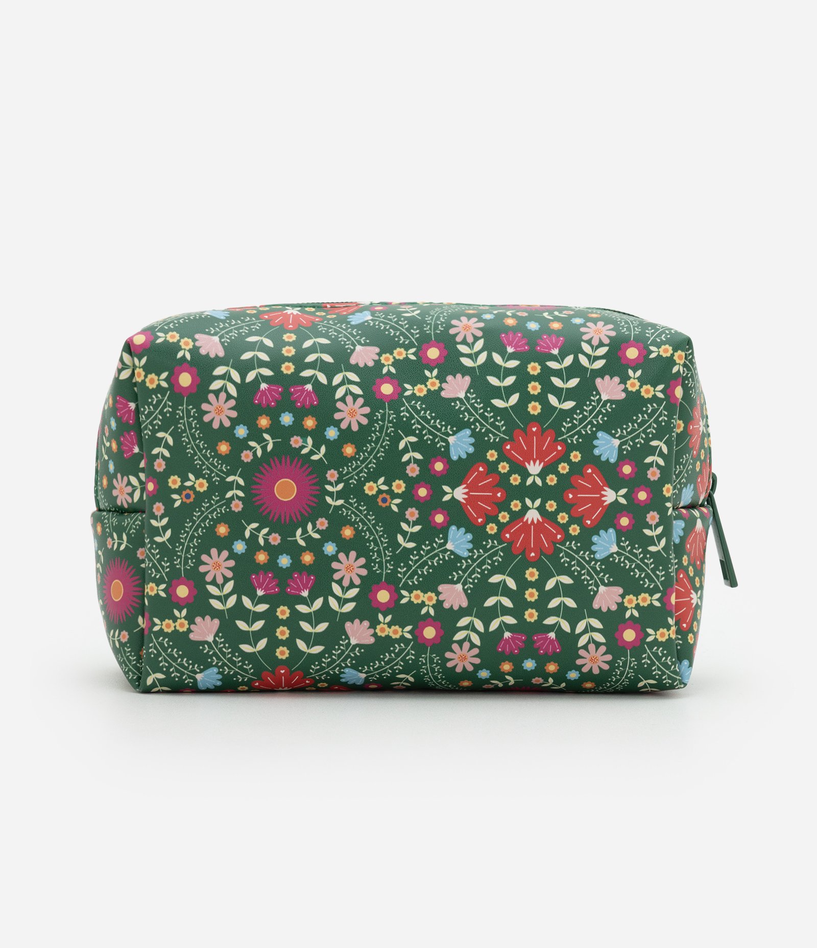 Necessaire Retangular Média com Estampa Floral Verde 3