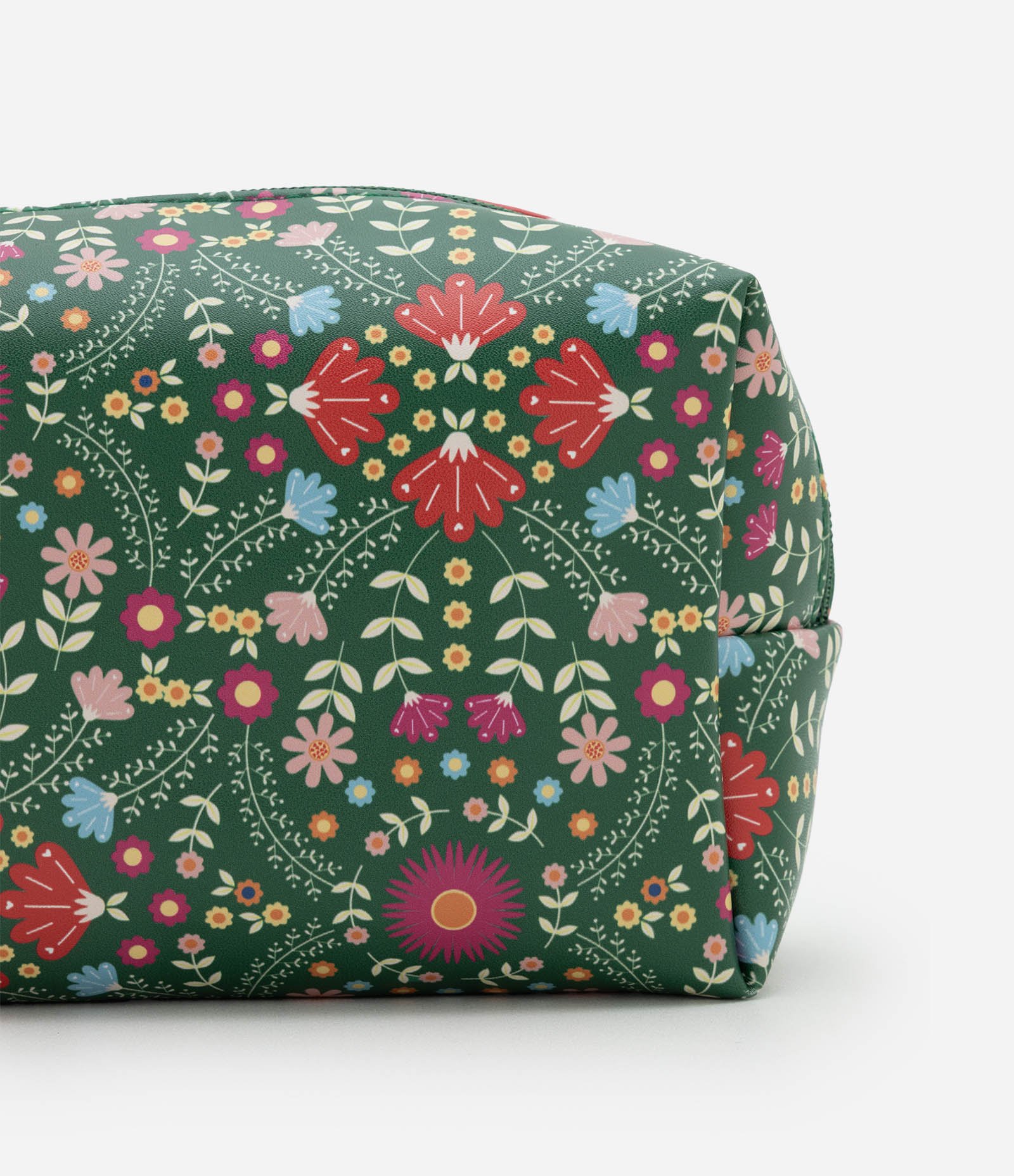 Necessaire Retangular Média com Estampa Floral Verde 4