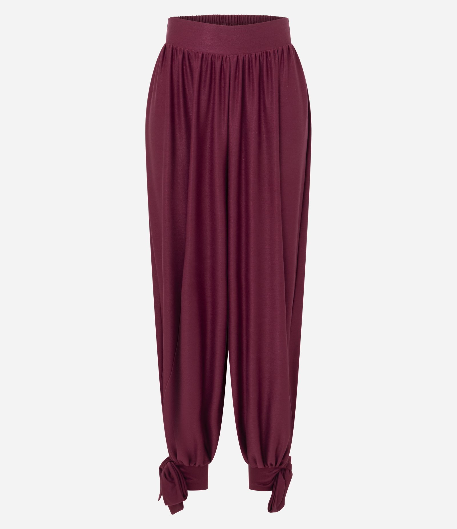 Calça Aladim em Piquet com Amarração no Tornozelo Vinho 6