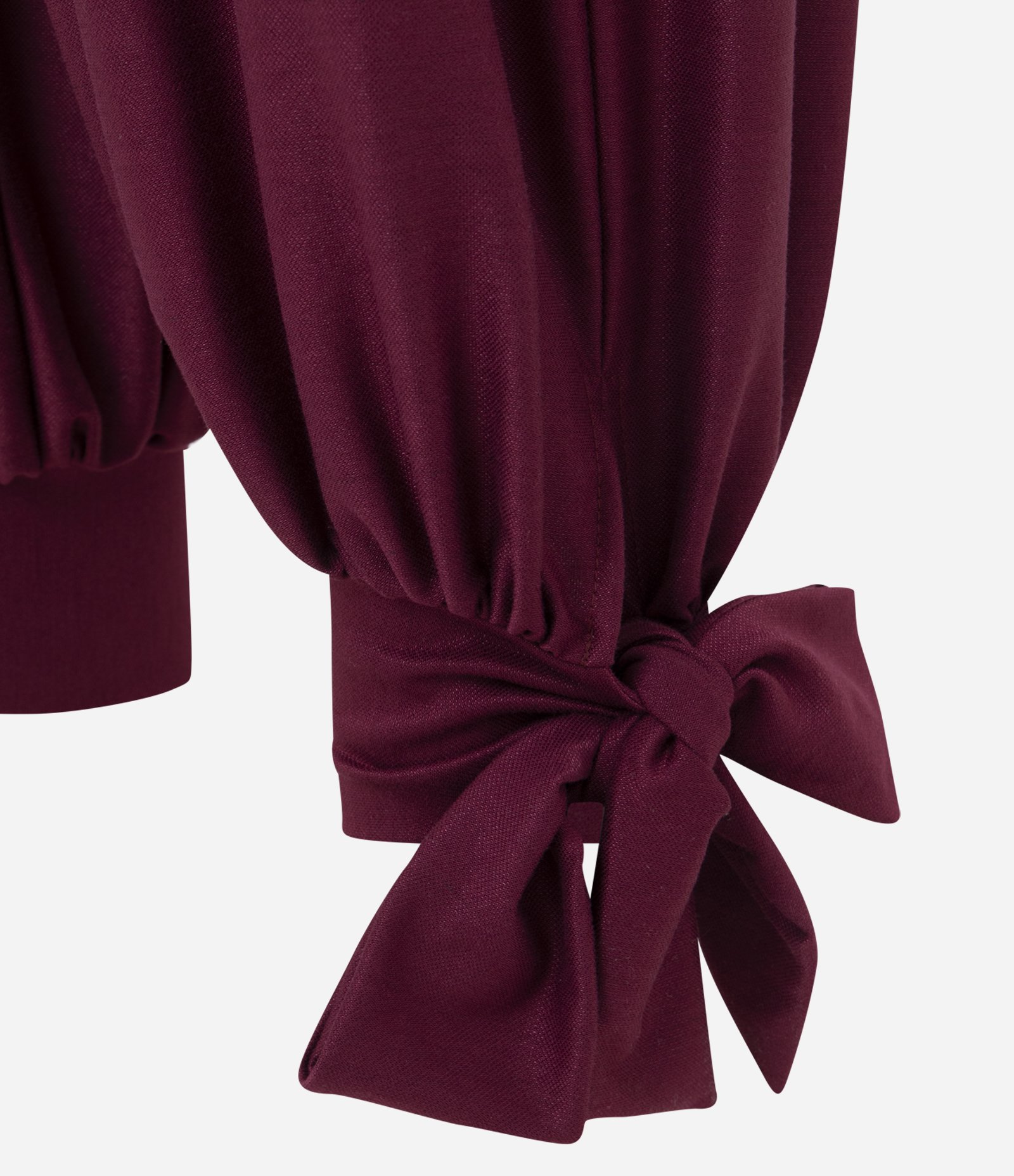 Calça Aladim em Piquet com Amarração no Tornozelo Vinho 8