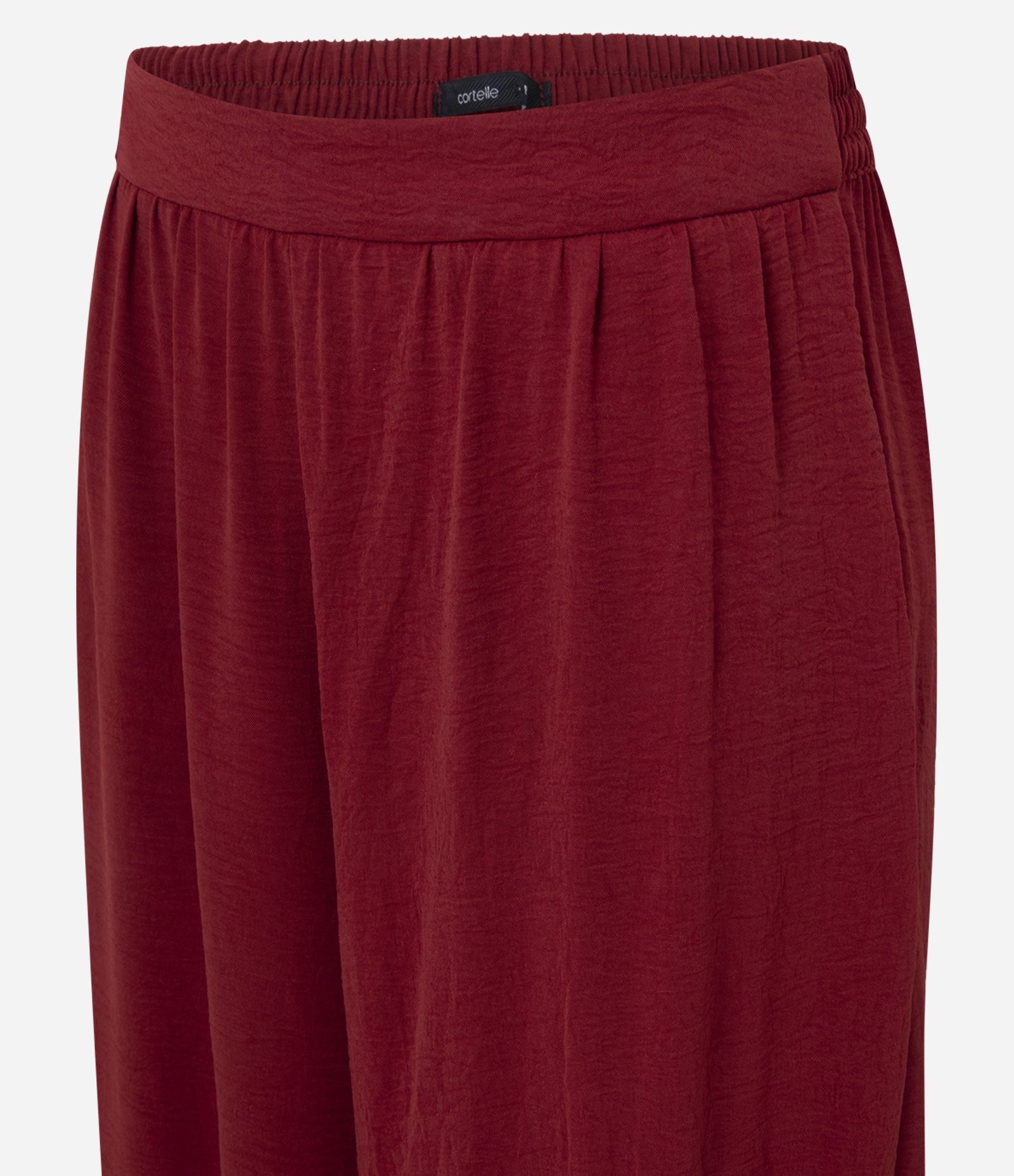 Calça Ampla em Airflow com Cós Elástico Vermelho 2