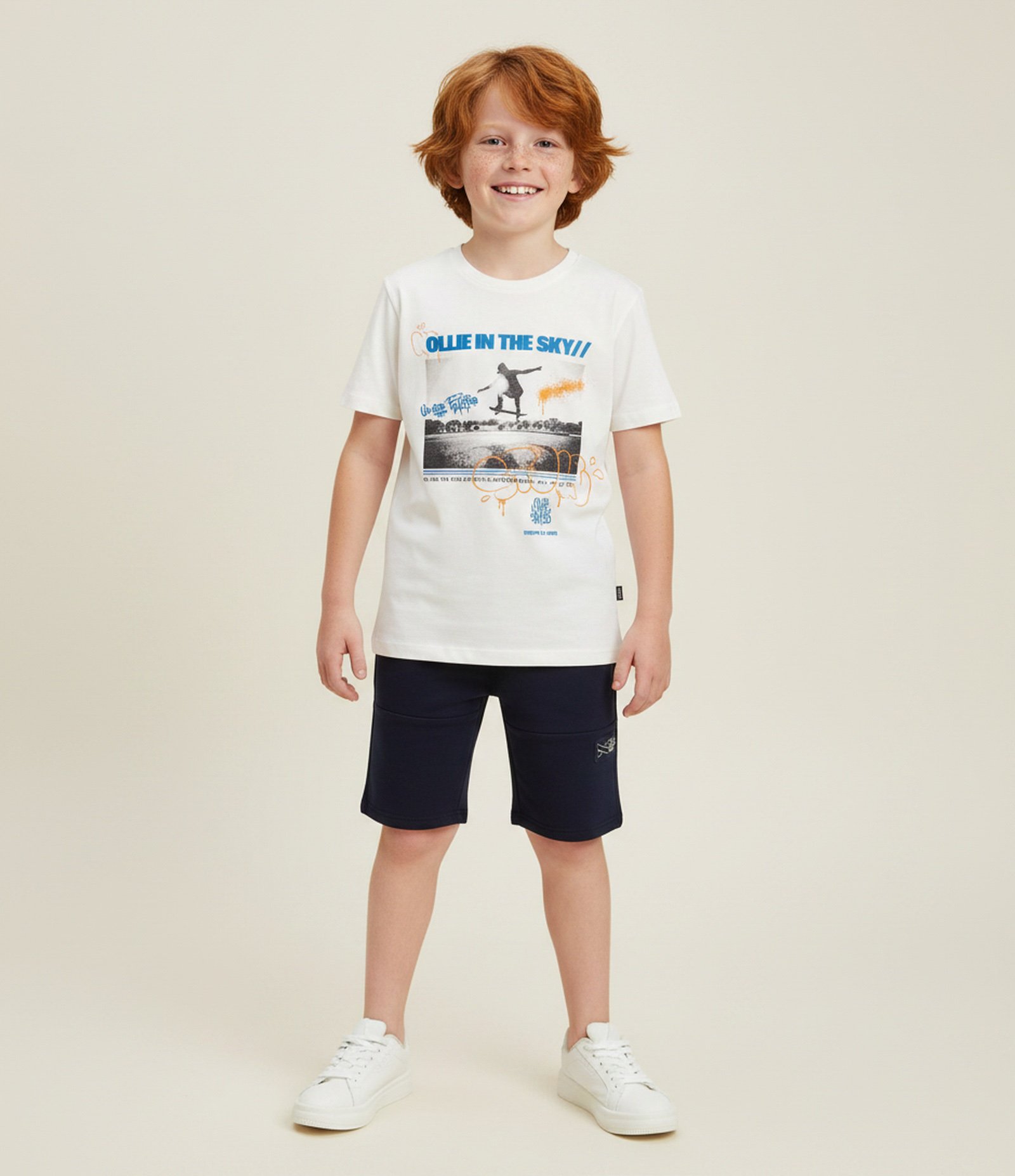 Bermuda Infantil em Moletinho Tech com Zíper – Tam 5 a 14 Anos Azul Marinho 1