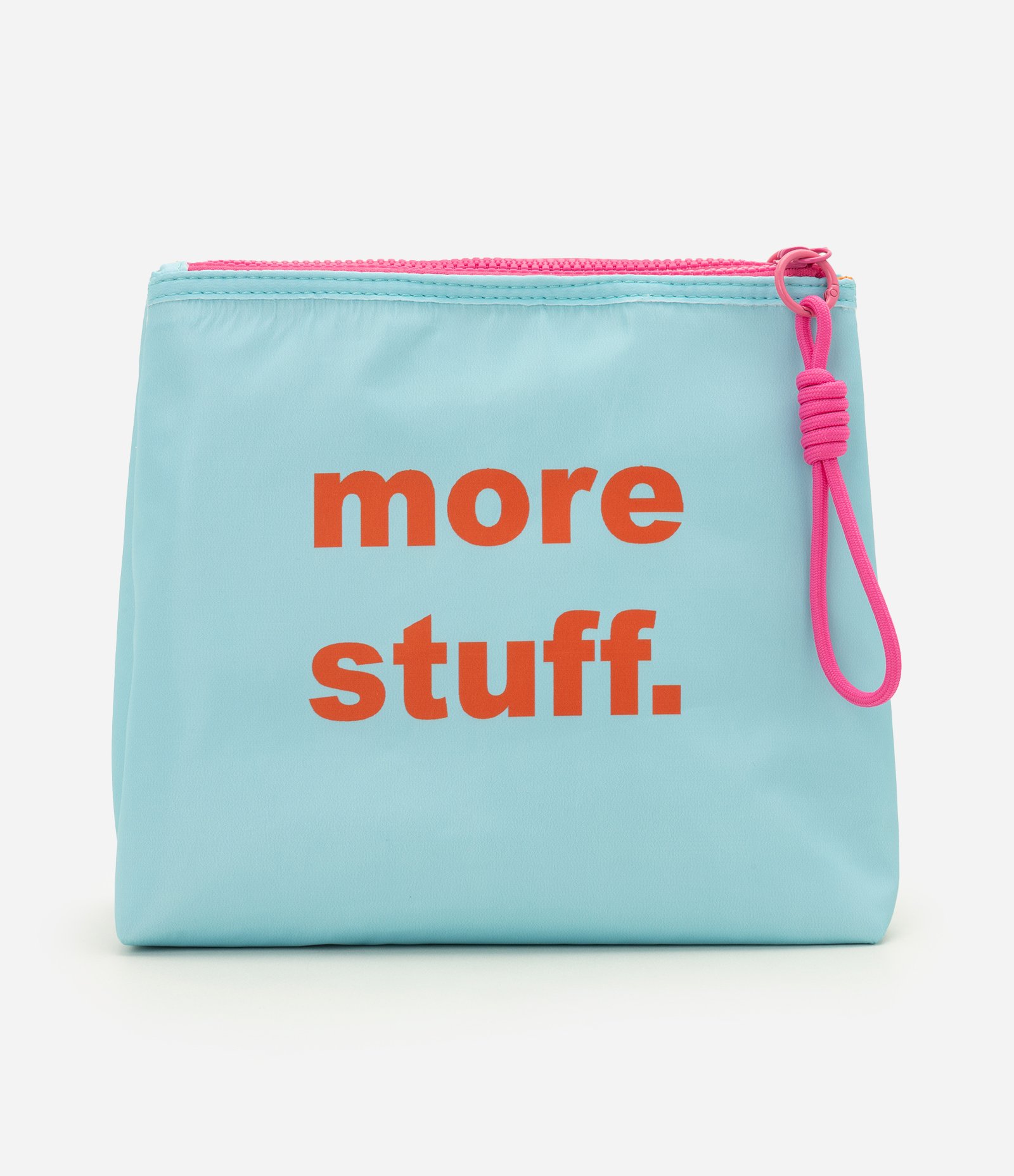 Necessaire Trapézio com Lettering More Stuff Multicores 3