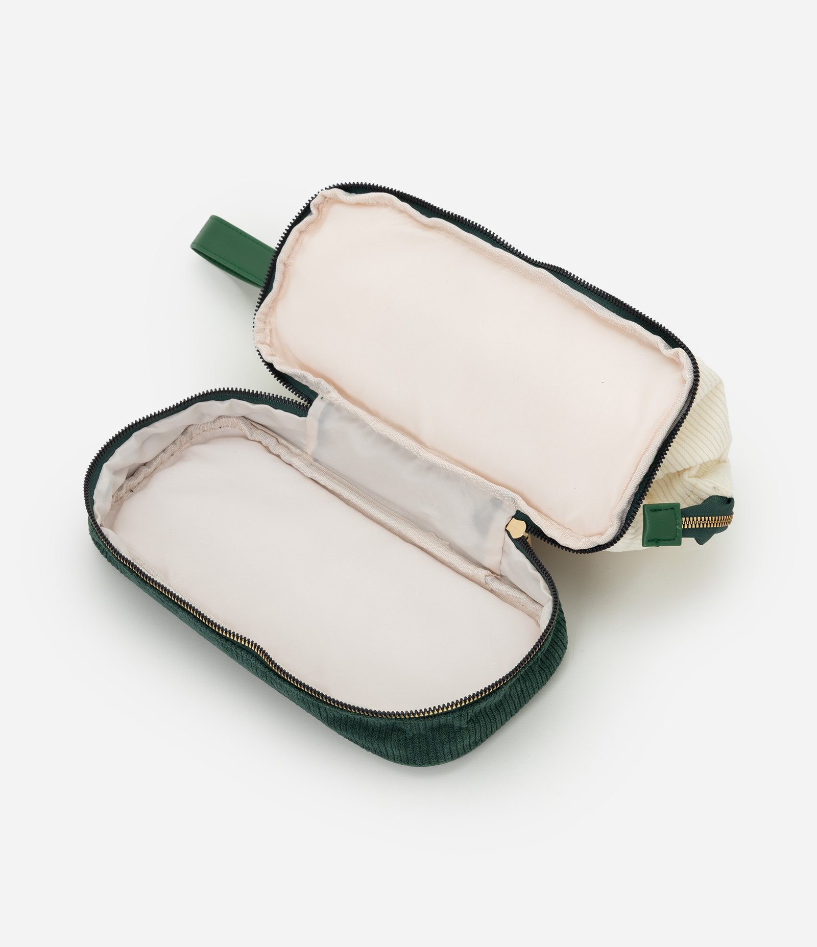 Necessaire Trapézio em Veludo com Estampa Floral Off White 5
