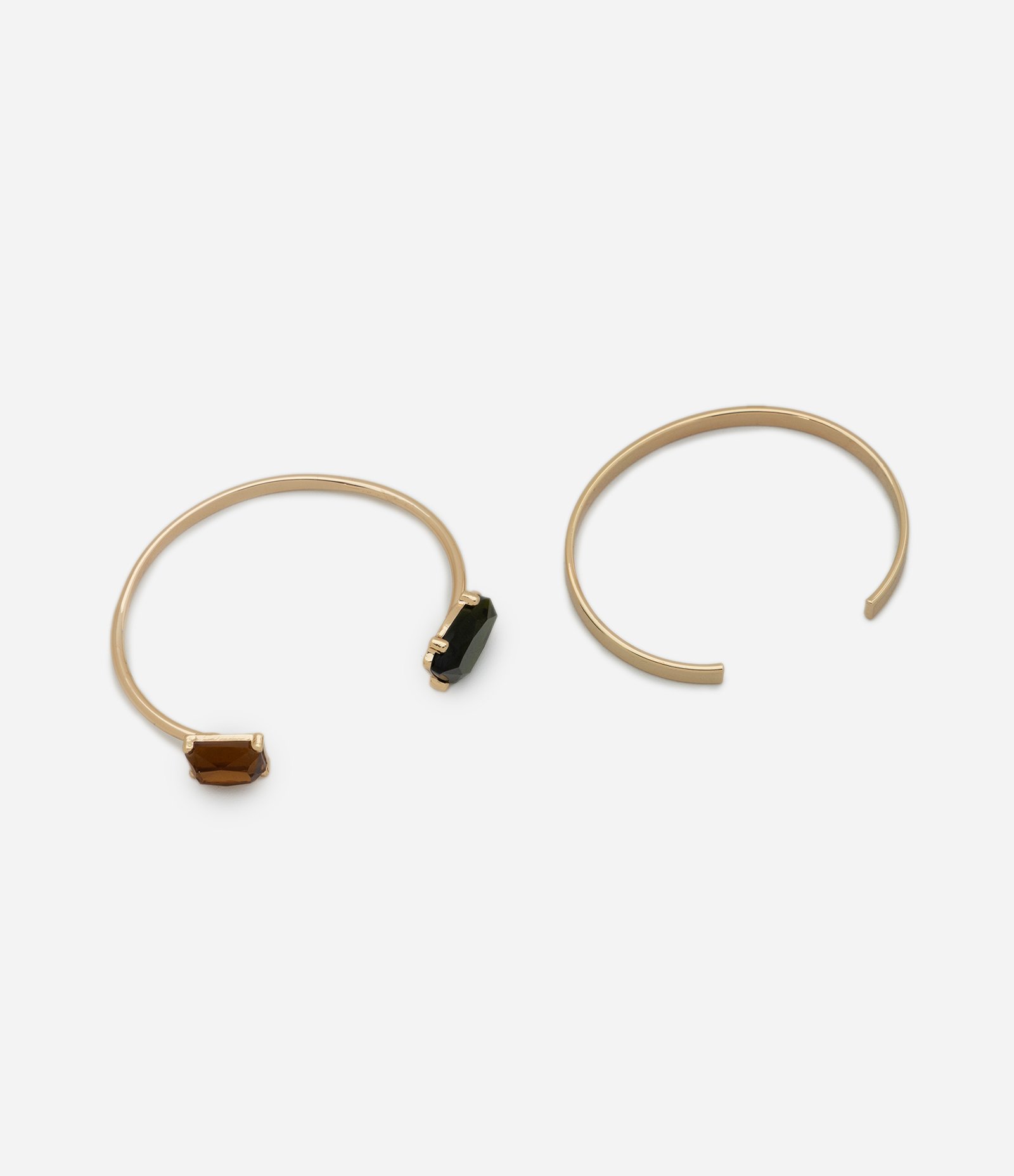 Kit 02 Braceletes Metalizados com Pingente Geométrico Dourado 2