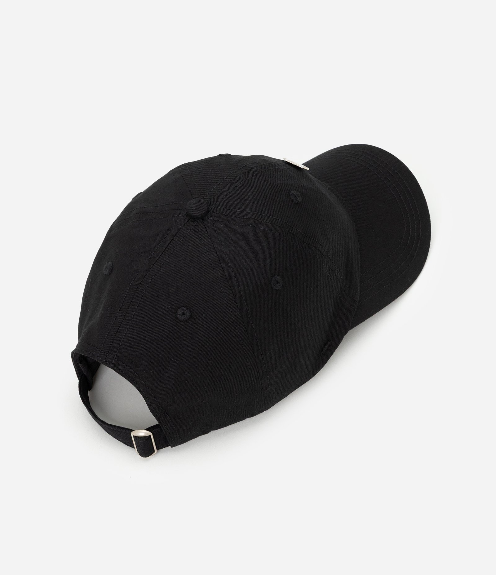 Boné em Sarja com Aba Curva e Patch de Estrela Azul Escuro 2