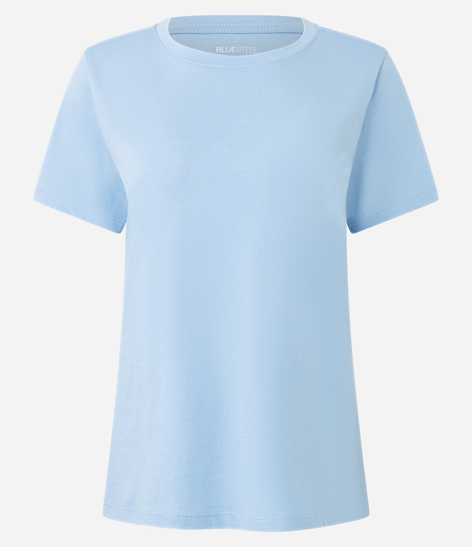 Camiseta Básica em Algodão com Manga Curta Azul 1