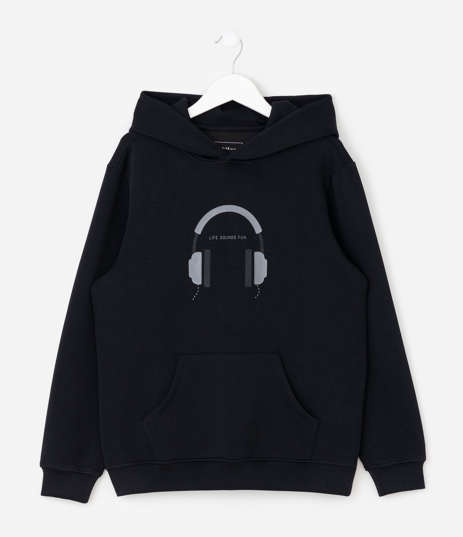 Moletom com Capuz e Estampa Lettering Infantil - 5 a 14 Anos Preto 2