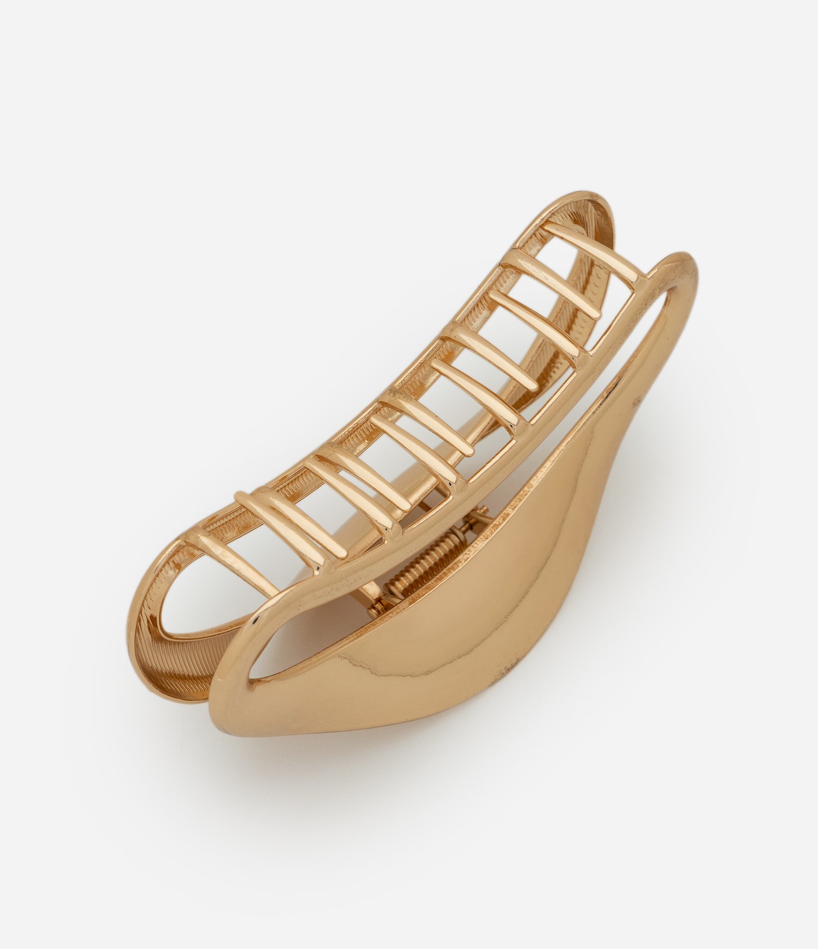 Piranha de Cabelo Vazada com Formato Orgânico Dourado 2