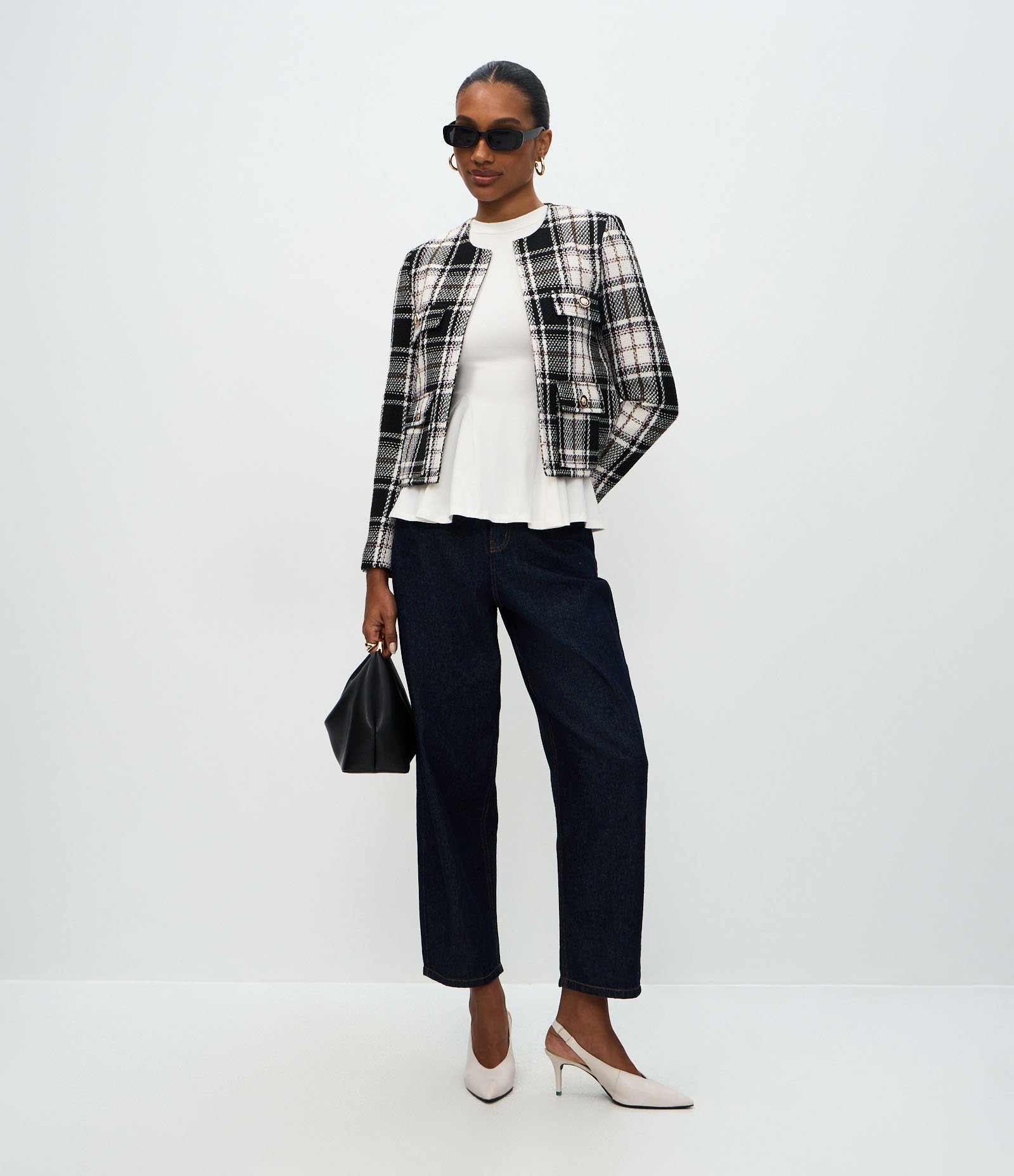 Blusa Peplum em Algodão com Manga Curta Branco 1