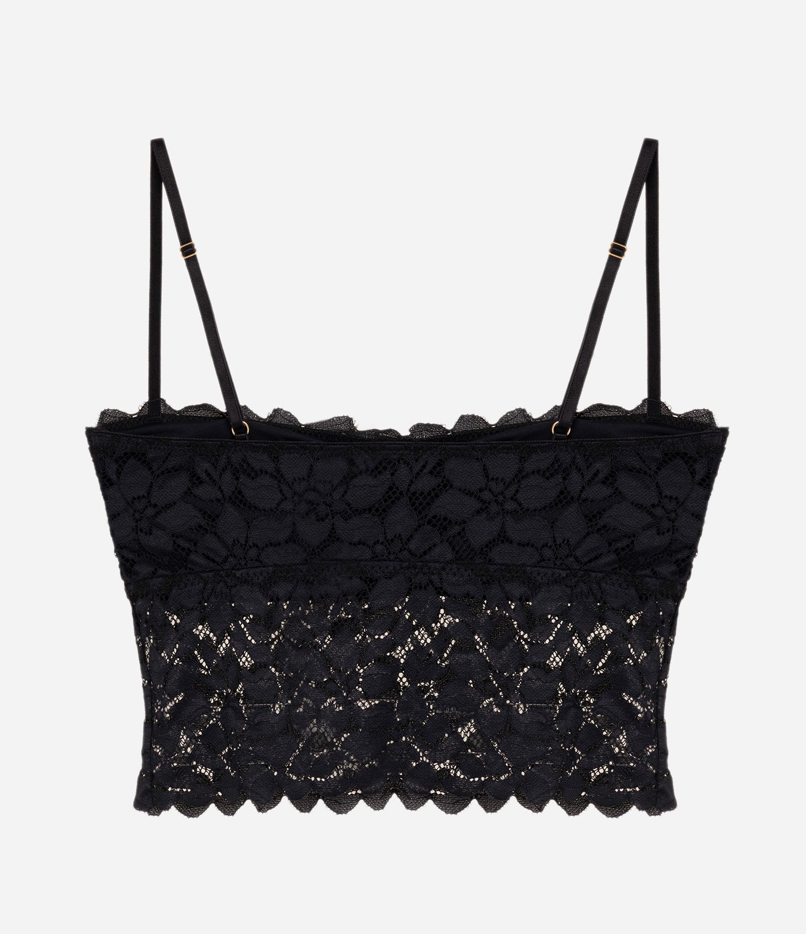 Camisete de Alça em Renda Floral Preto 2