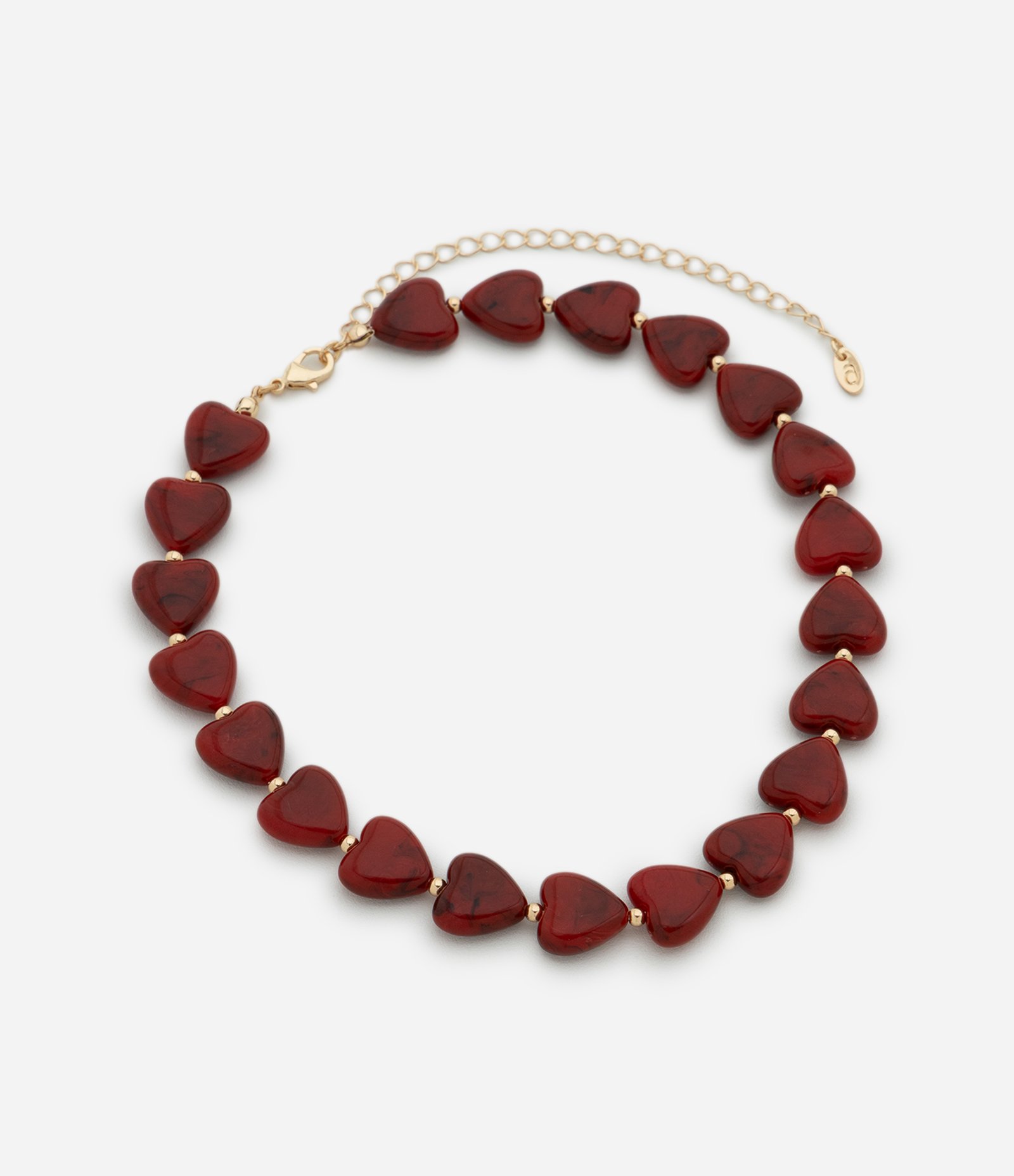 Colar Médio com Pingentes de Coração Vermelho 1