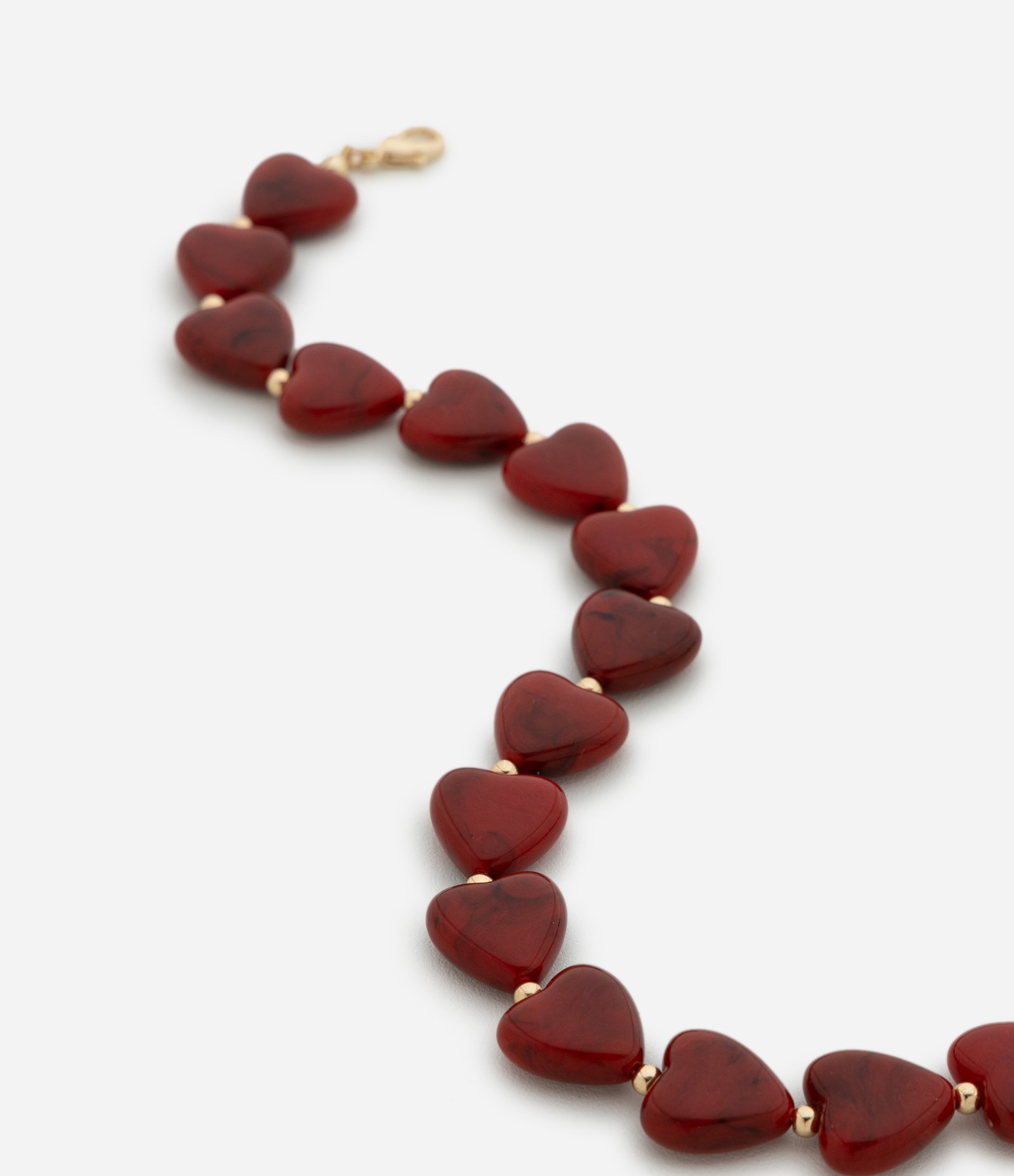 Colar Médio com Pingentes de Coração Vermelho 2