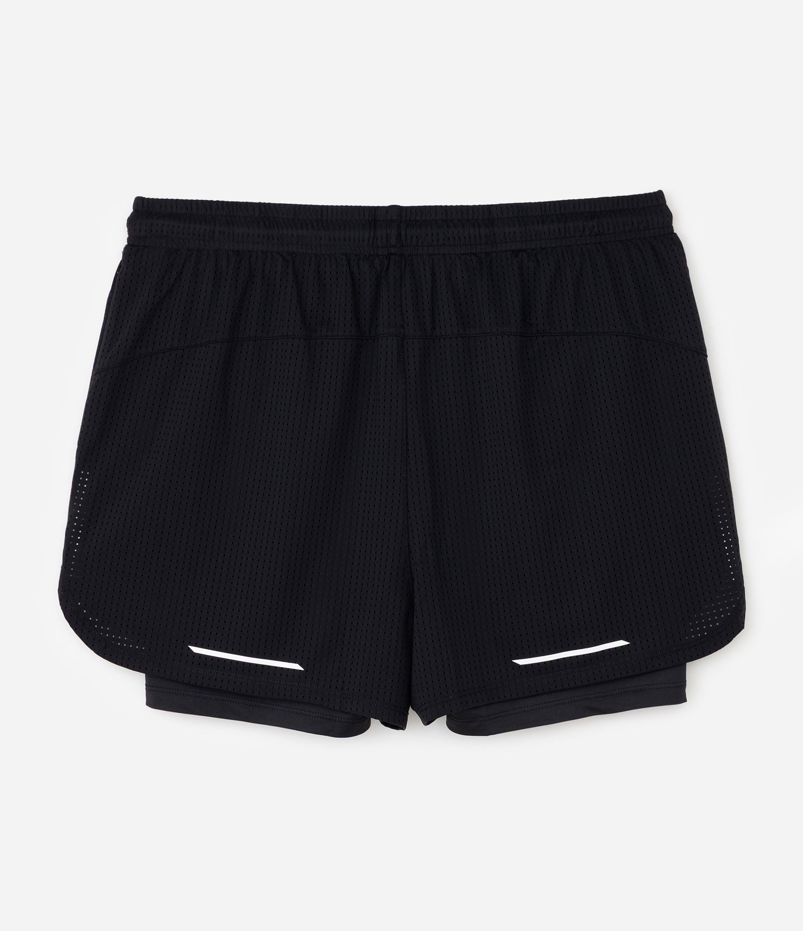 Bermuda Esportiva em Poliamida com Short Compressão Preto 6