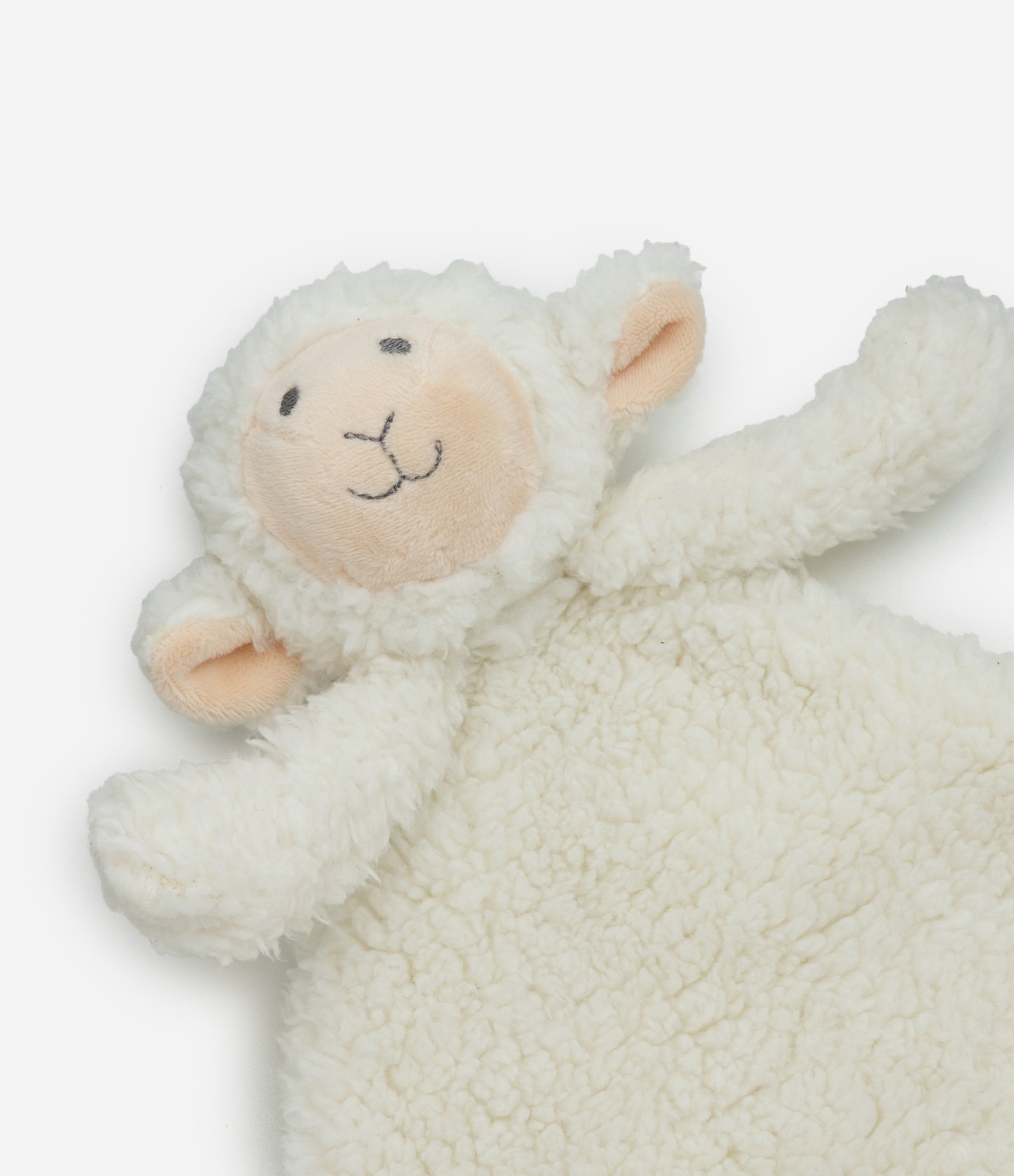 Naninha Bebê em Plush de Ovelhinha com Tecido Macio Infantil - Tam ÚNICO Branco 2