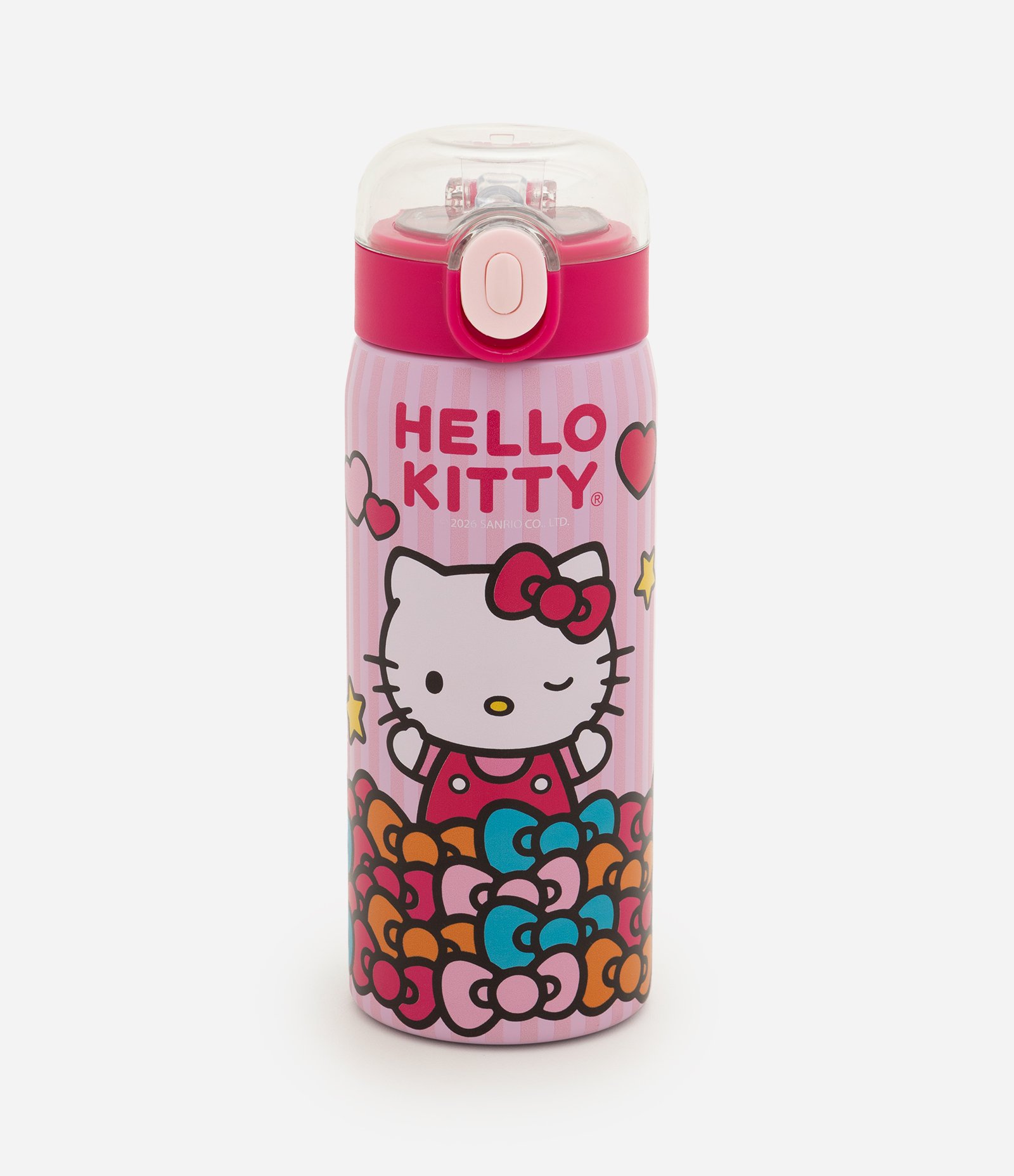 Garrafa Térmica em Metal Hello Kitty com Canudo 450ml Rosa 1