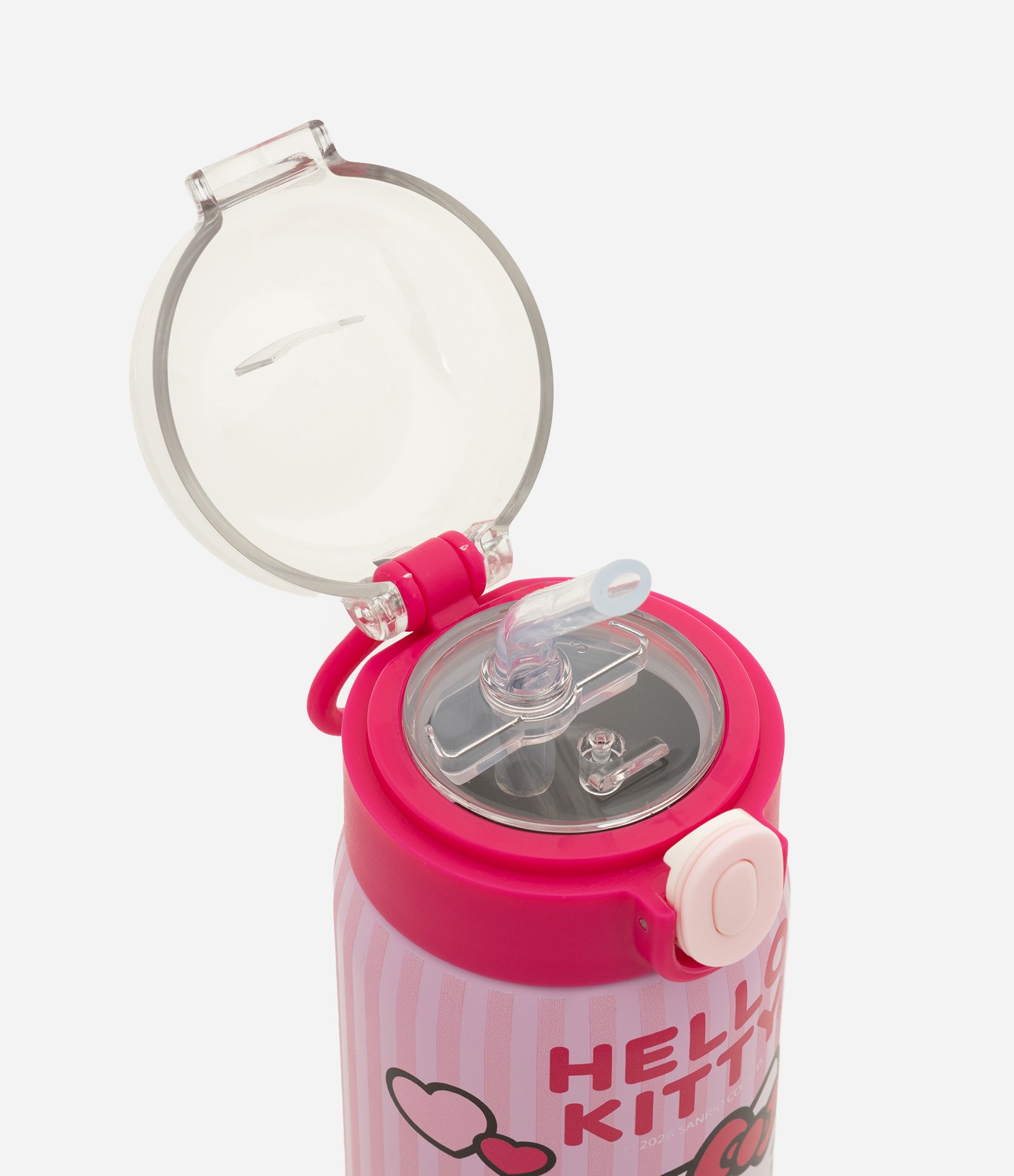 Garrafa Térmica em Metal Hello Kitty com Canudo 450ml Rosa 4