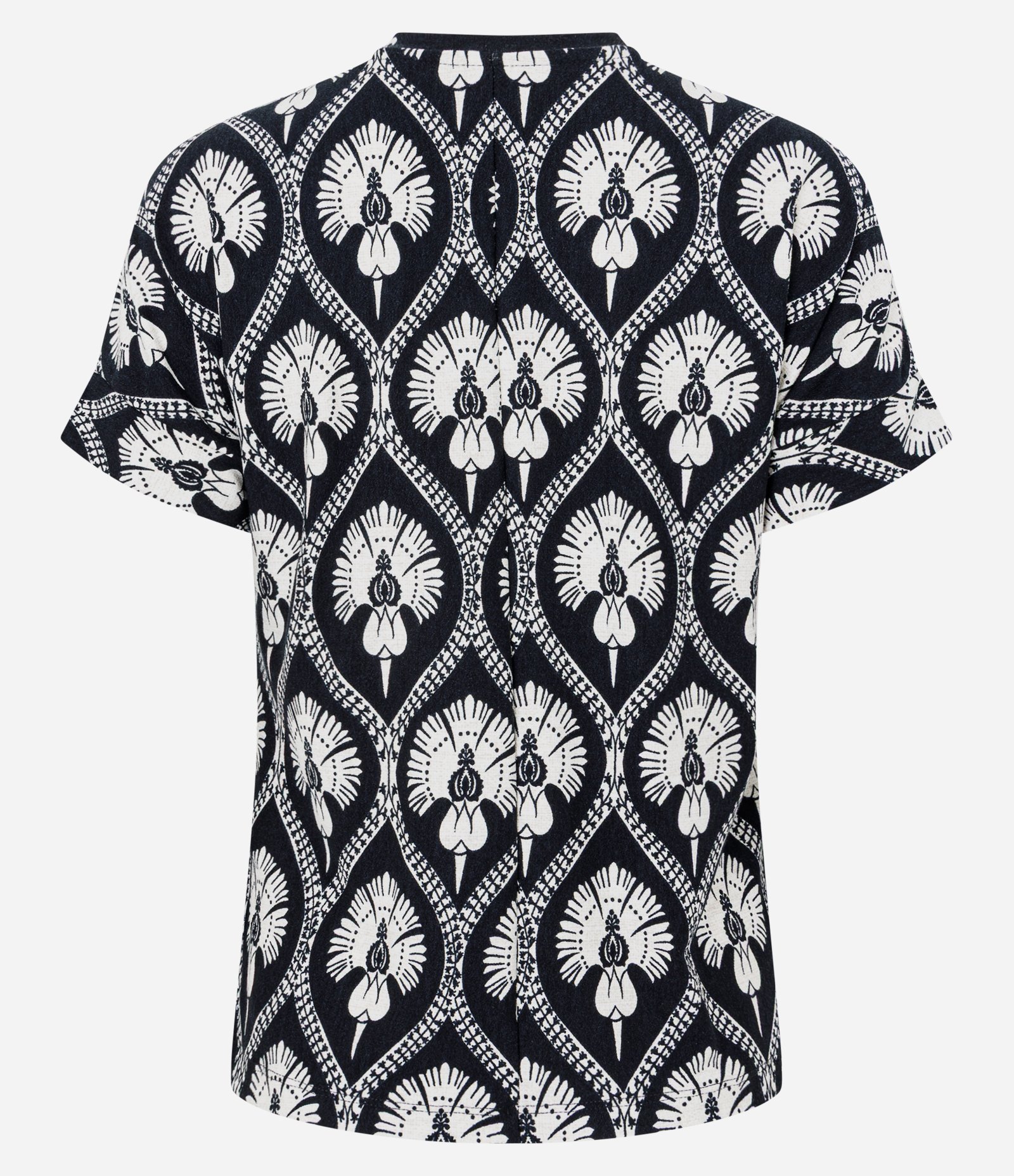 Blusa Manga Curta em Viscolycra com Estampa Preto 6