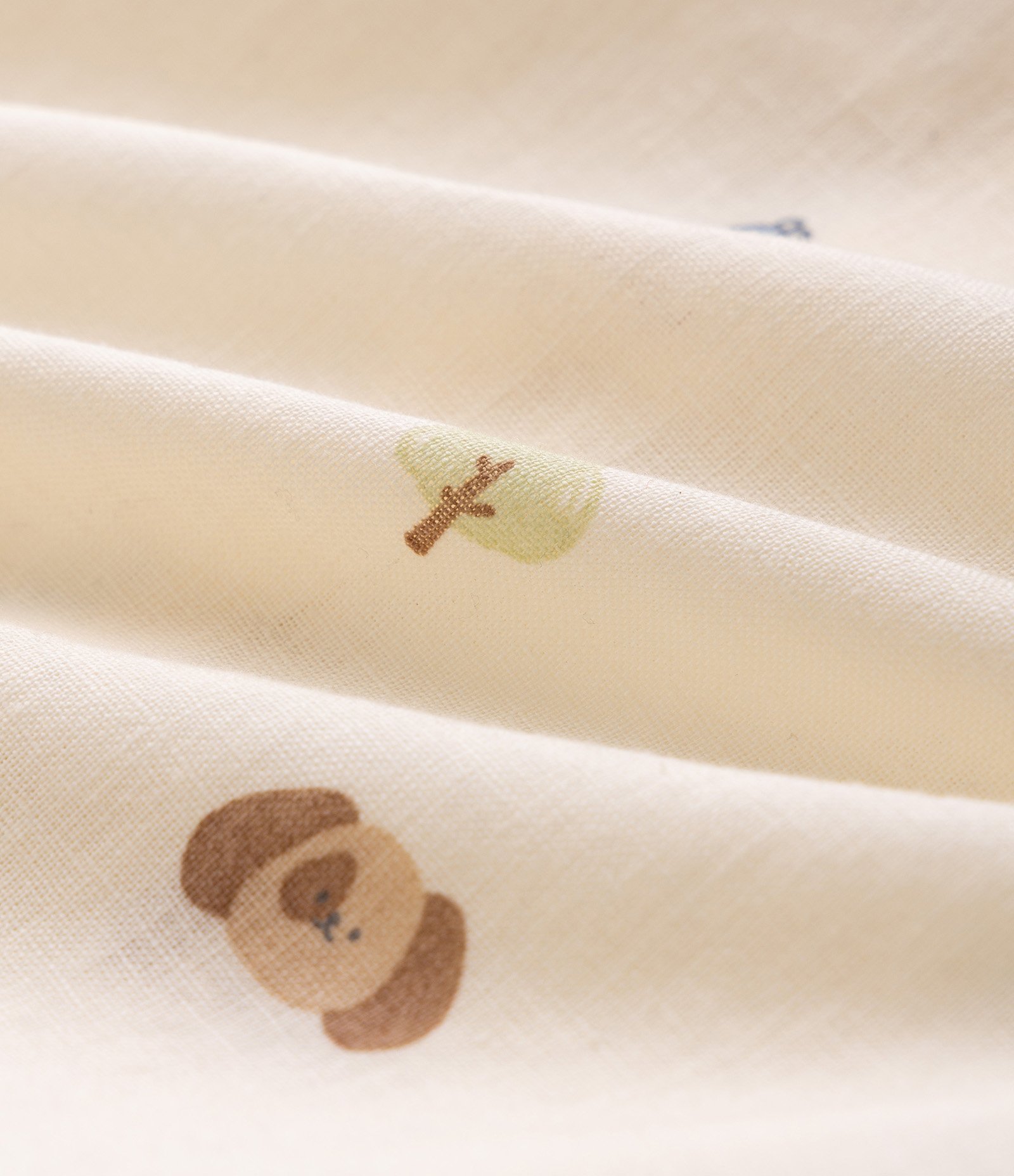 Camisa em Algodão Cambraia com Estampa de Bichinhos Bebê - Tam 0 a 18 Meses Bege 4