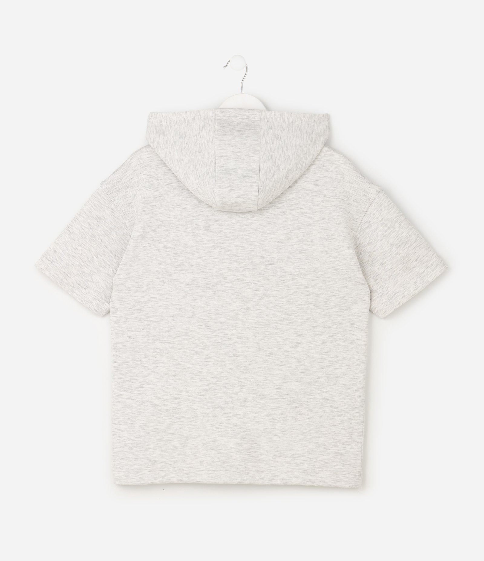 Camiseta Infantil em Moletinho com Capuz Tech e Lettering – Tam 5 a 14 Anos Cinza Mescla 3