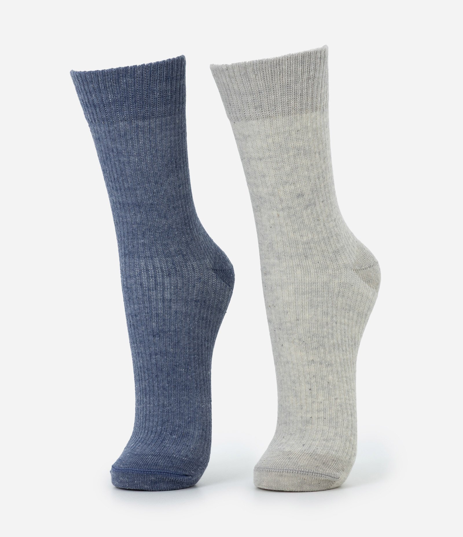 Kit 02 Meias Caneladas Cano Alto em Algodão Multicores 1