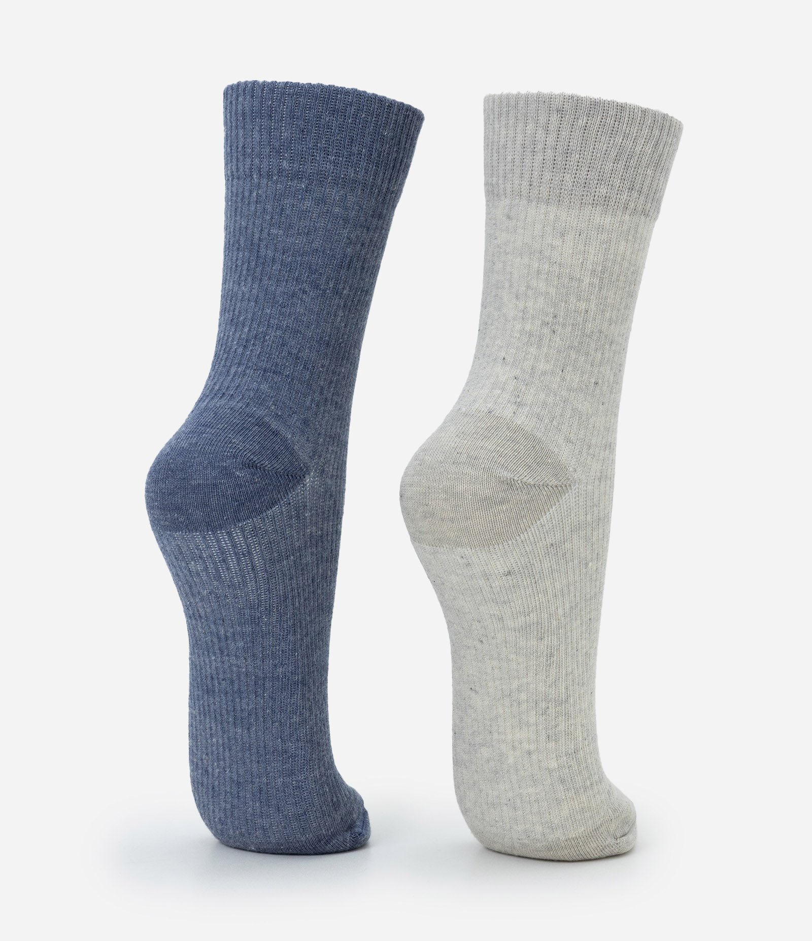 Kit 02 Meias Caneladas Cano Alto em Algodão Multicores 3