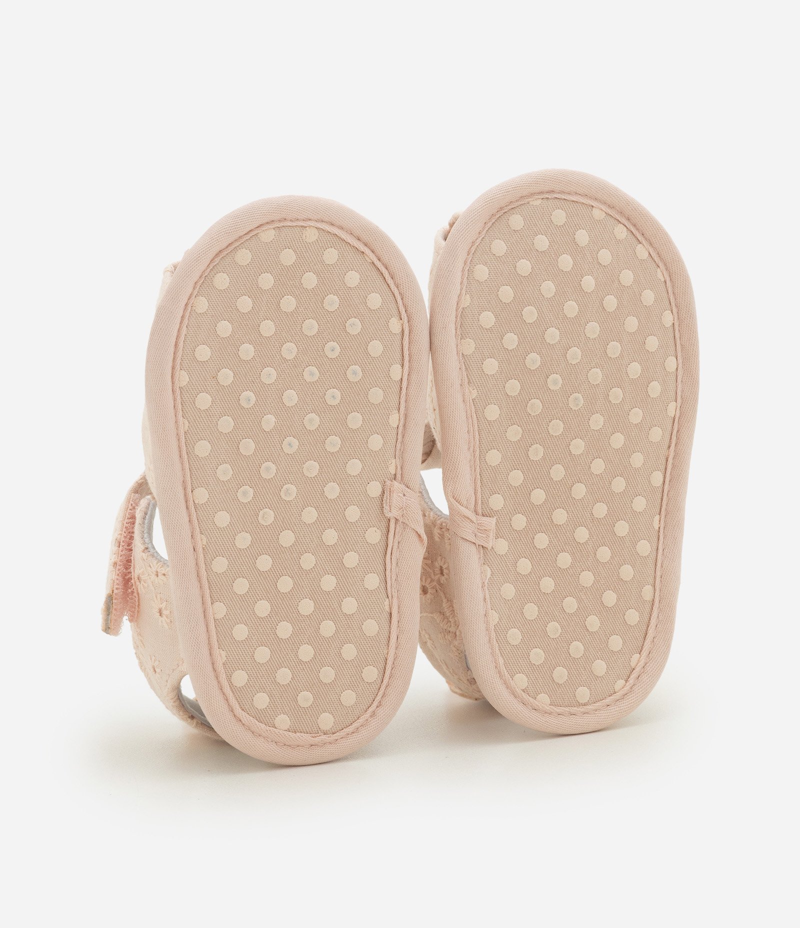 Sandália Bebê em Broderie com Velcro - Tam 13 a 19 Rosa 3