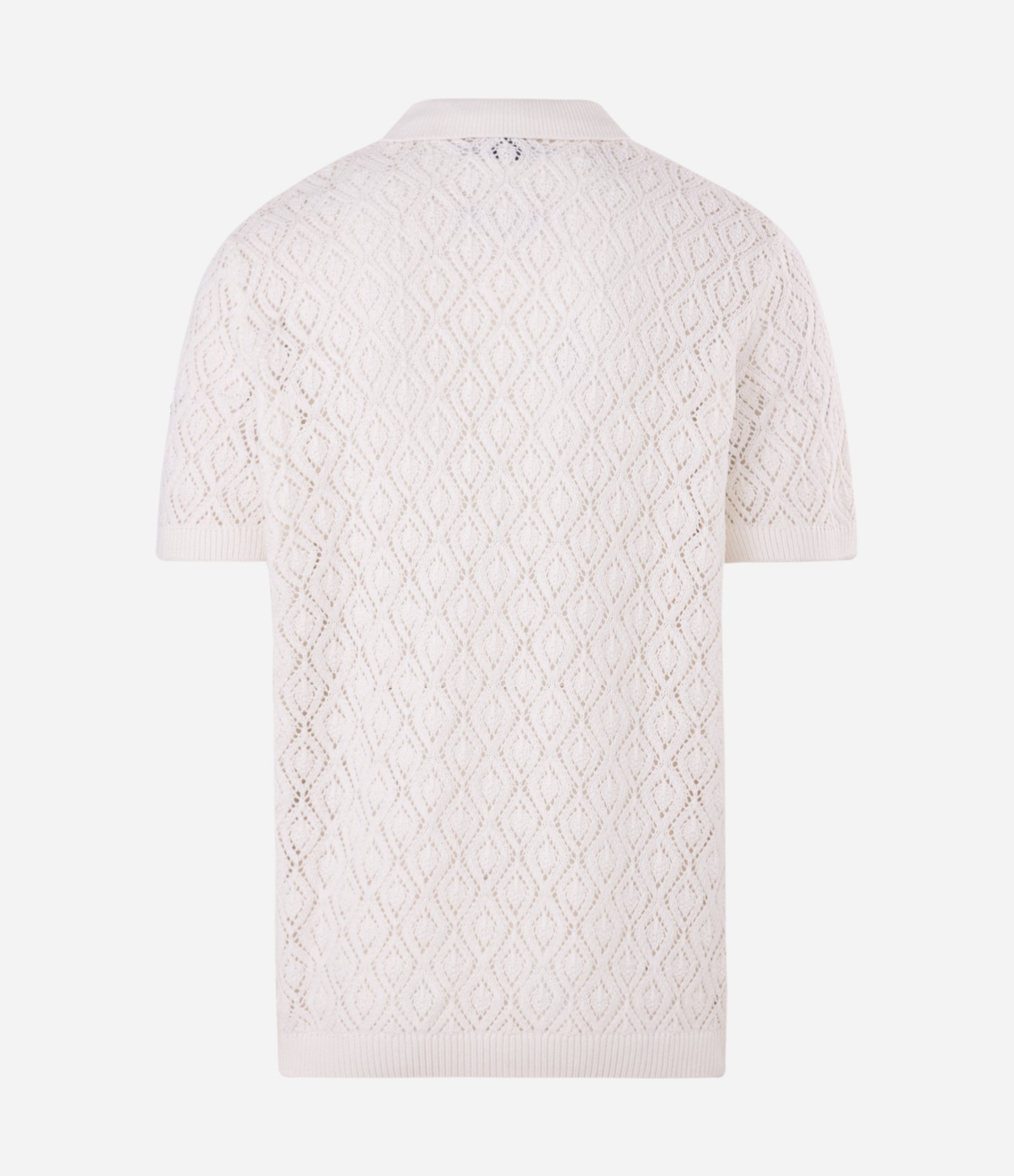 Camiseta Polo em Tricô com Textura Vazada Alceu Valença Branco 2
