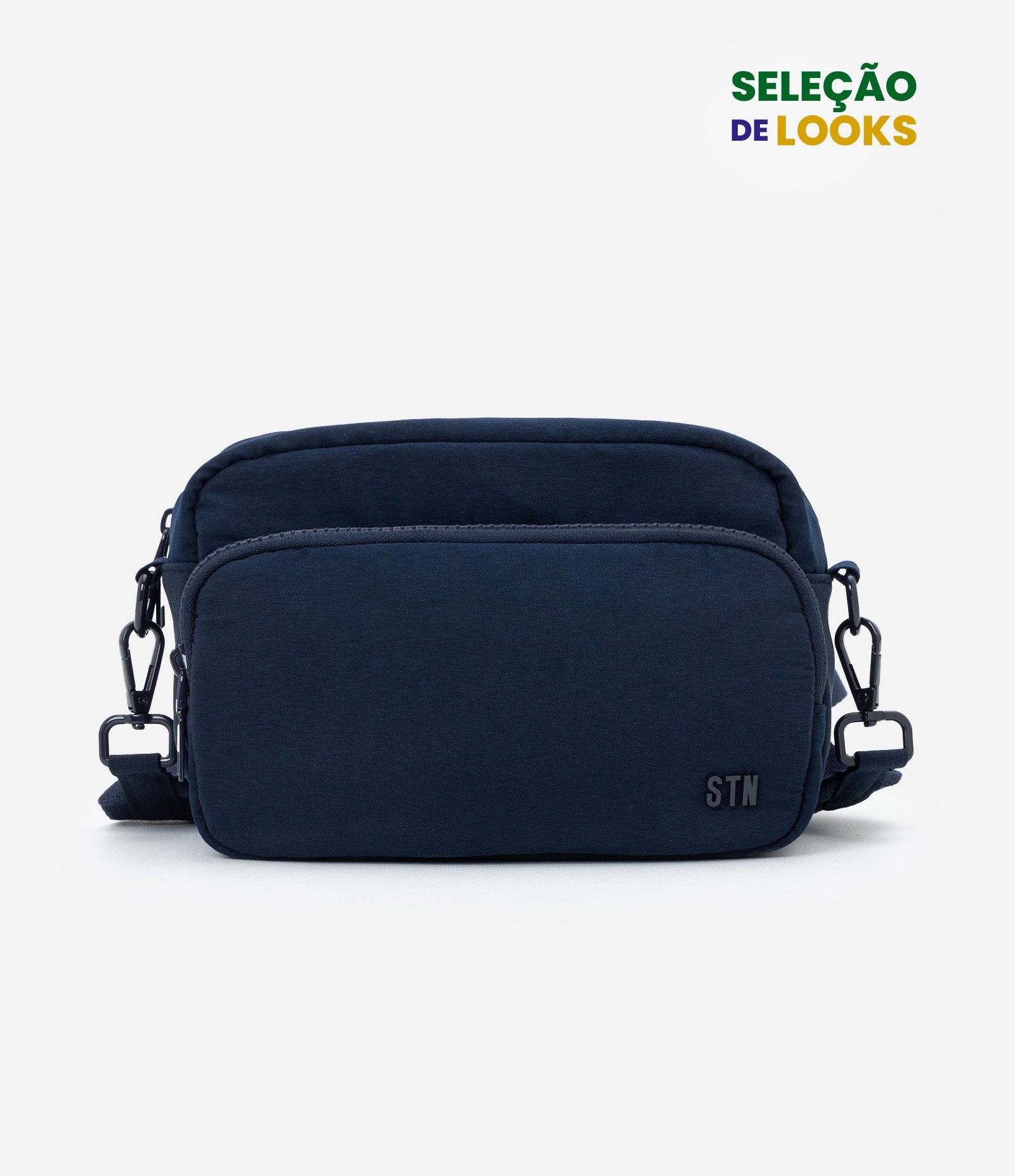 Bolsa Transversal Pequena com Bolso Frontal Azul 1