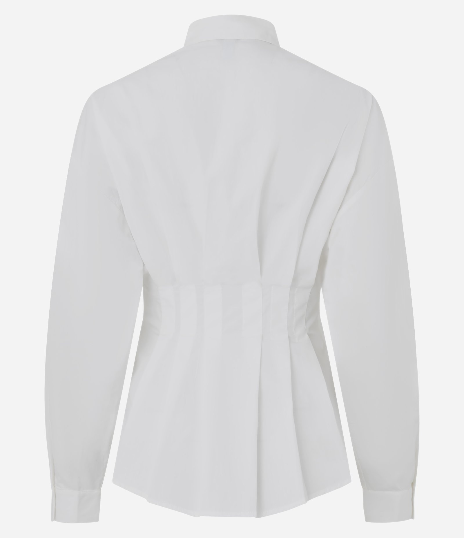 Camisa Acinturada com Pregas em Tricoline Branco 6