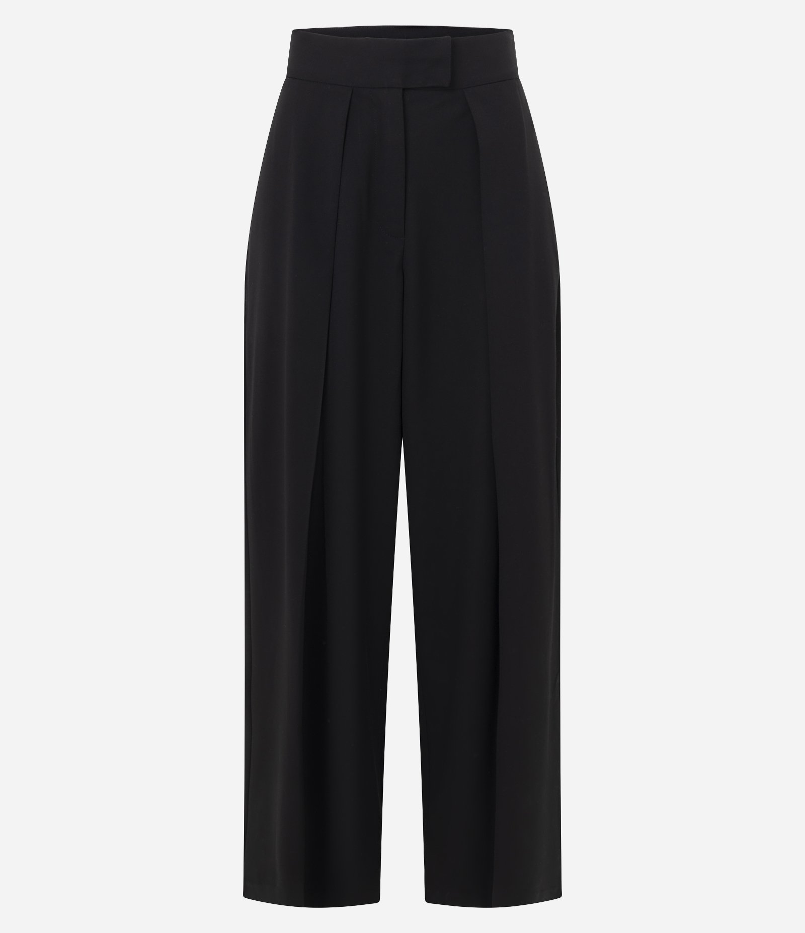 Calça Alfaiatada Cintura Alta com Pregas Frontais Preto 1
