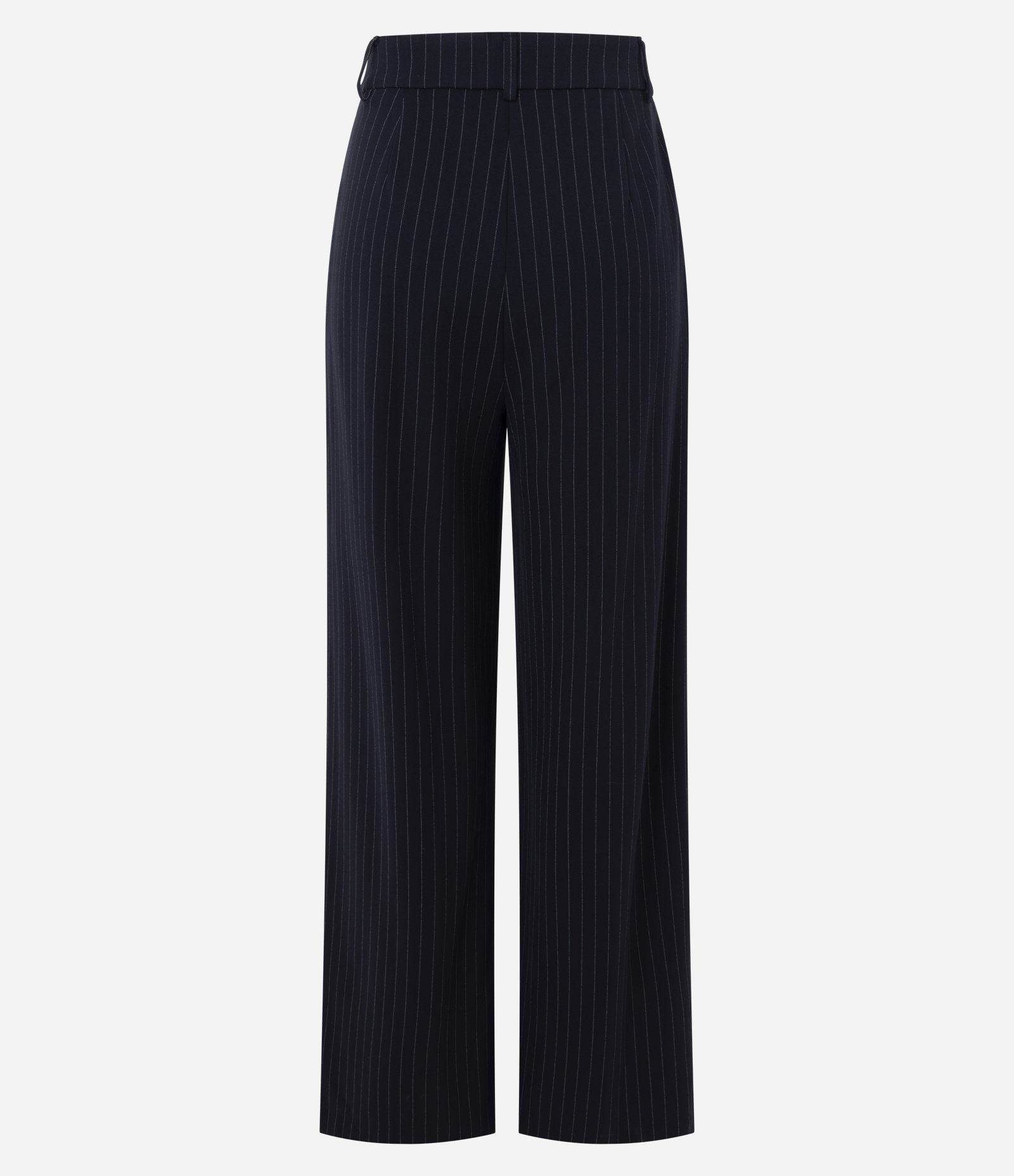 Calça Risca de Giz em Ponto Roma Azul 2