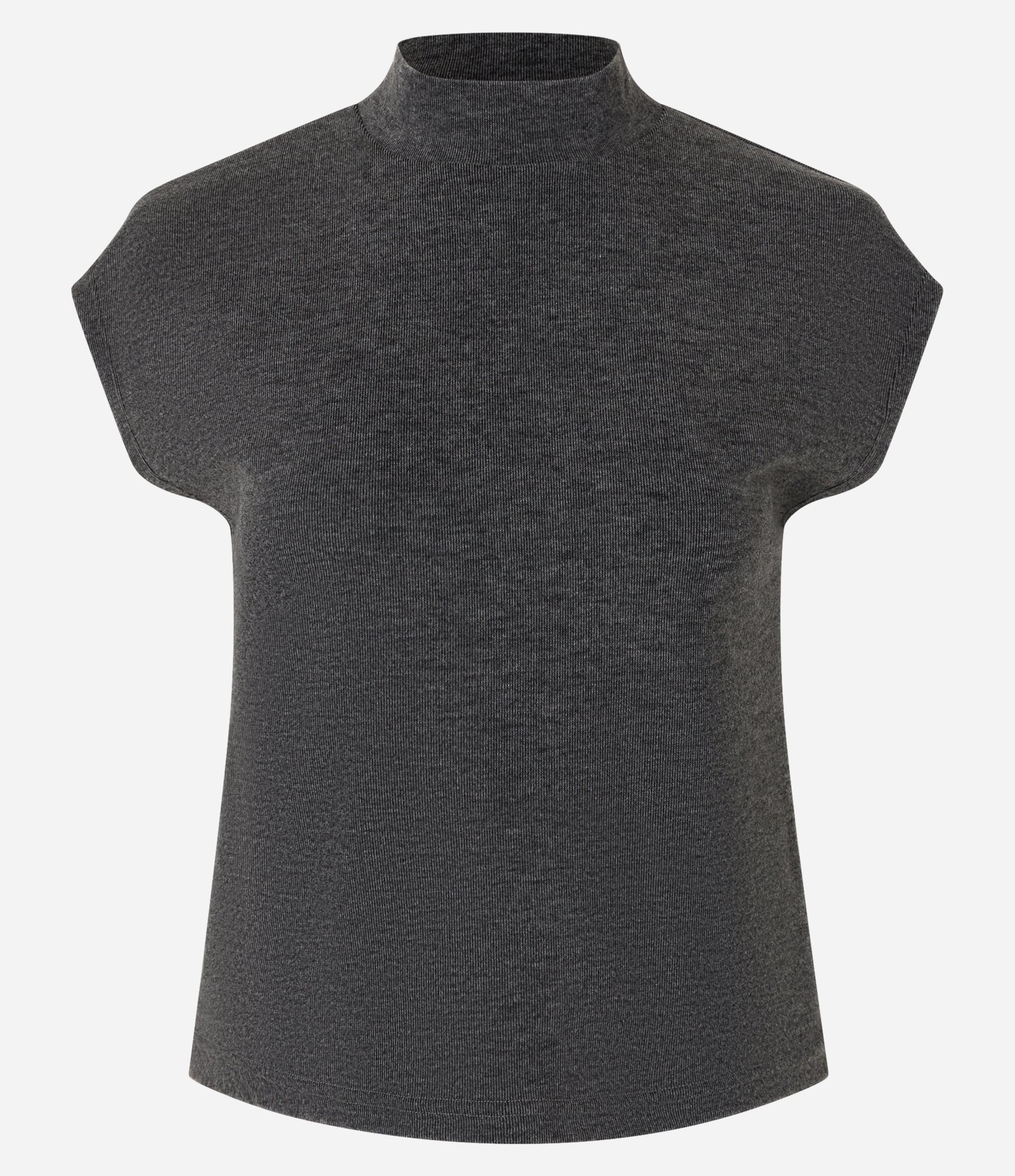 Blusa em Ribana com Gola Alta Cinza 1