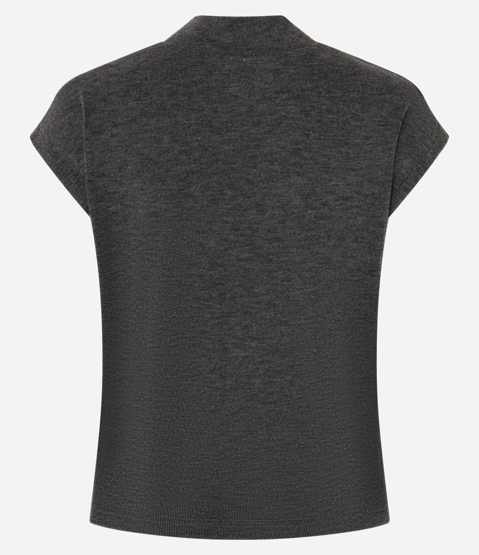Blusa em Ribana com Gola Alta Cinza 2